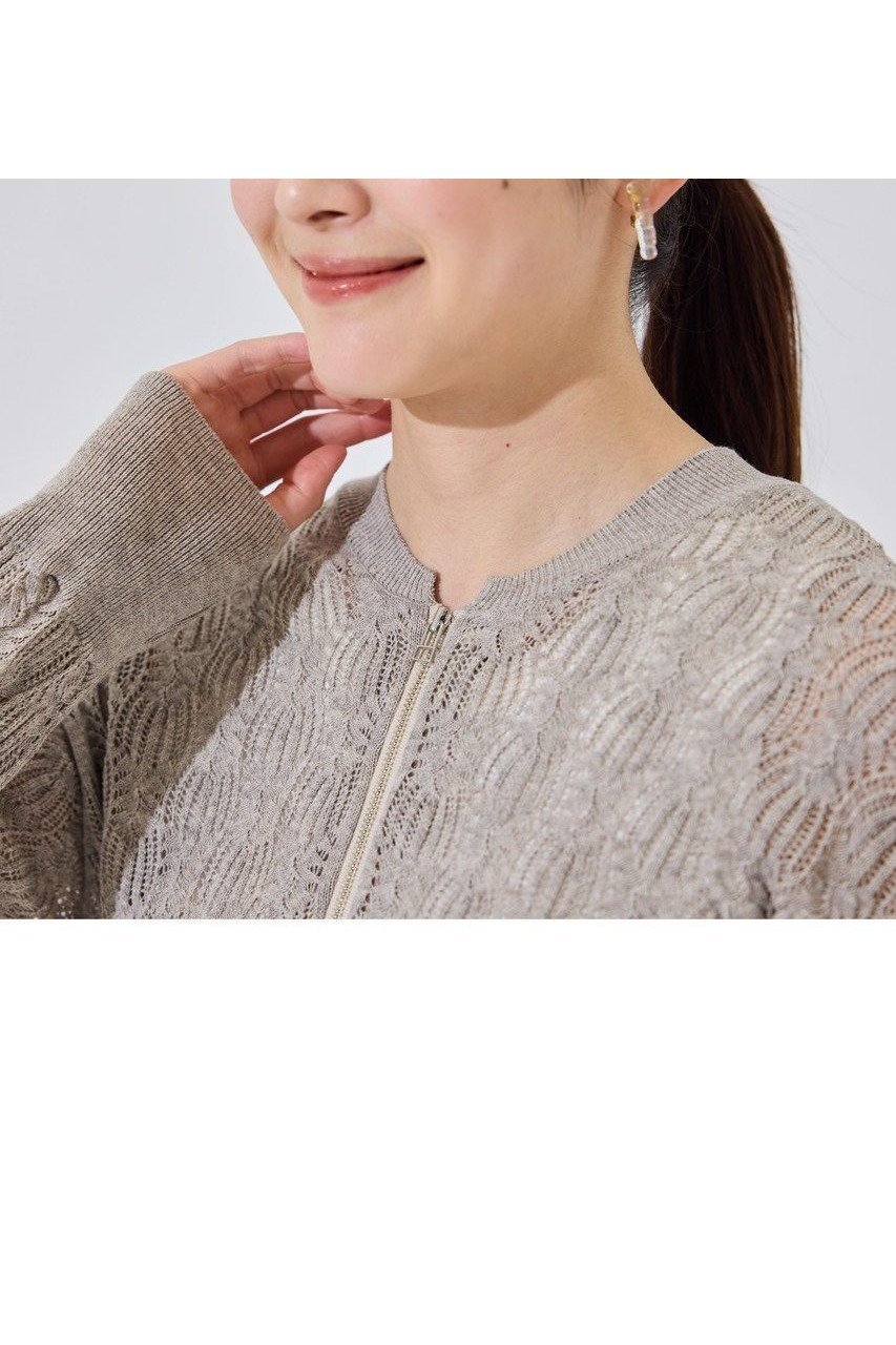 【プリスティン/PRISTINE】の爽ヤクレーシーニットブルゾン 人気、トレンドファッション・服の通販 founy(ファニー) 　ファッション　Fashion　レディースファッション　WOMEN　アウター　Coat Outerwear　ジャケット　Jackets　ブルゾン　Blouson/Jackets　ジャケット　Jacket　ブルゾン　Blouson　レーシー　Lacey　エレガント 上品　Elegant　夏　Summer　NEW・新作・新着・新入荷　New Arrivals　透かし　Watermark　other-8|ID: prp329100004573868 ipo3291000000032375620