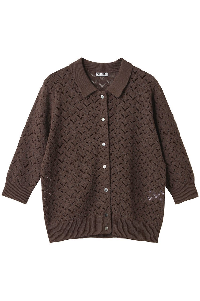 【ウィムガゼット/Whim Gazette】の【GEMINI】ポロニットプルオーバー インテリア・キッズ・メンズ・レディースファッション・服の通販 founy(ファニー) 　ファッション　Fashion　レディースファッション　WOMEN　トップス・カットソー　Tops/Tshirt　ニット　Knit Tops　プルオーバー　Pullover　クラシカル　Classical　サマー　Summer　デニム　Denim　レース　Race　今季　This Season　夏　Summer　NEW・新作・新着・新入荷　New Arrivals　羽織　Haori　ブラウン|ID: prp329100004573915 ipo3291000000032376386