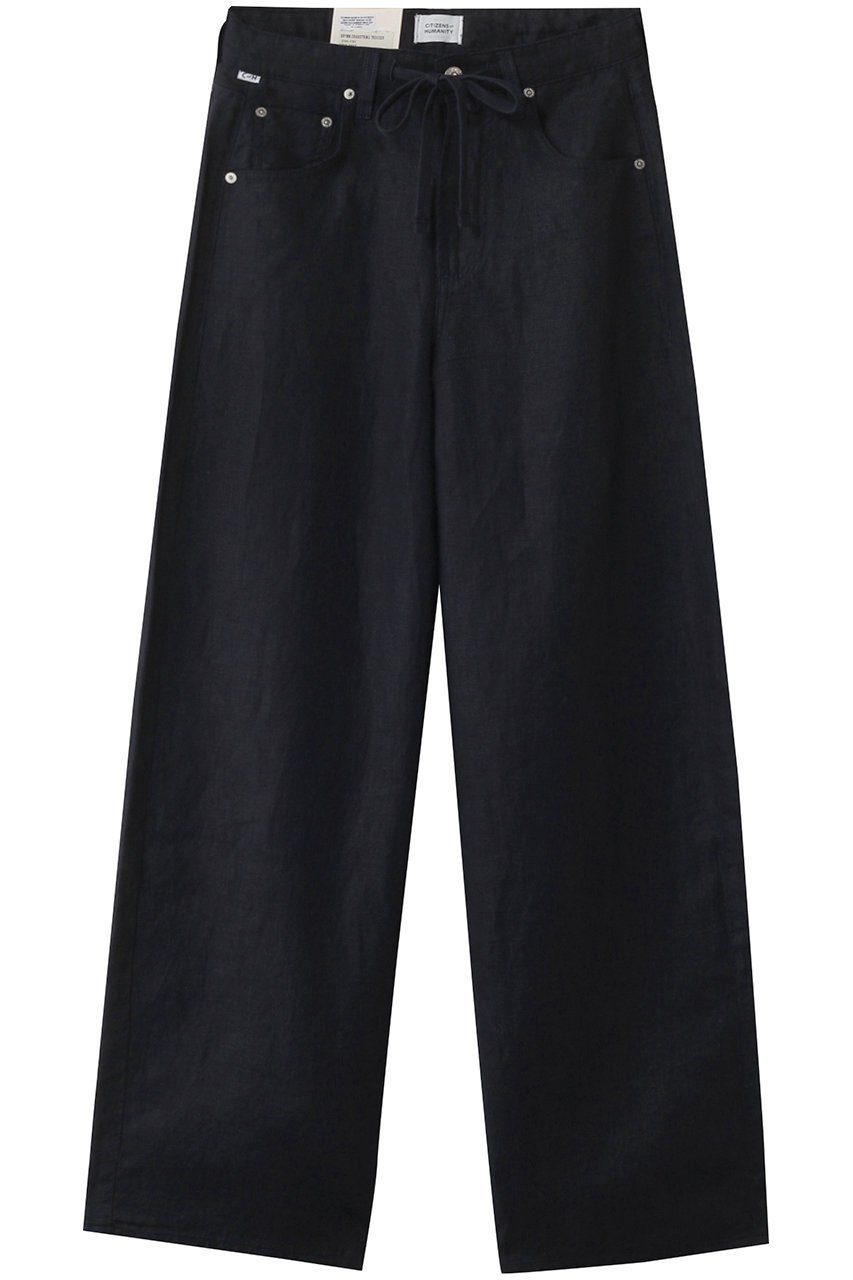 【シチズンズ オブ ヒューマニティー/CITIZENS OF HUMANITY】のBRYNN ドローストリングリネンパンツ インテリア・キッズ・メンズ・レディースファッション・服の通販 founy(ファニー) 　ファッション　Fashion　レディースファッション　Fashion for Women　パンツ　Pants & Trousers　おすすめ　Recommended / Our Picks　スウェット / スエット　Sweatshirt, Sweatwear　ストレート　Straight, Straight Cut　ドローストリング　Drawstring, Pull Cord　リネン　Linen, Linen Fabric　レース　Lace, Lace Fabric　ワイド　Wide, Wide Fit　TRUE NAVY|ID: prp329100004574845 ipo3291000000035975046