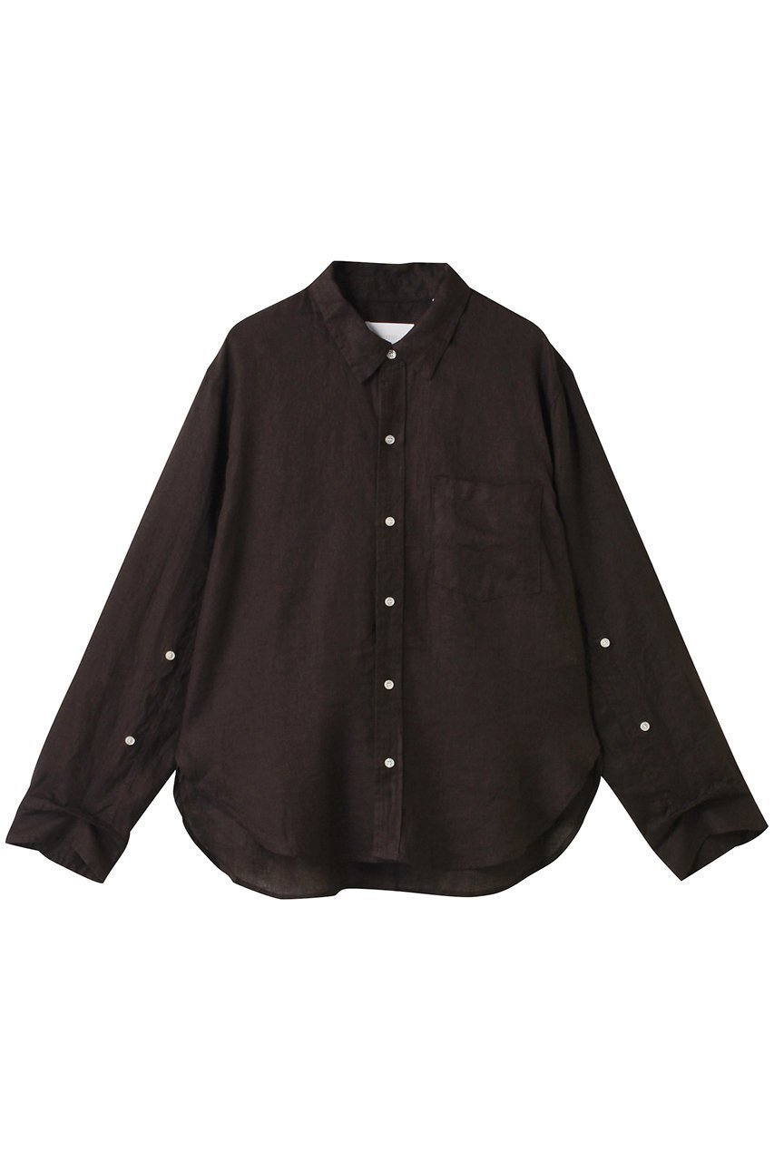 【シチズンズ オブ ヒューマニティー/CITIZENS OF HUMANITY】のKAYLA shrunken リネンシャツ インテリア・キッズ・メンズ・レディースファッション・服の通販 founy(ファニー) 　ファッション　Fashion　レディースファッション　Fashion for Women　トップス・カットソー　Cut & Sew Tops　シャツ・ブラウス・オフィスカジュアル　Elegant Blouses & Button-Ups　スリーブ　Sleeve, Long Sleeve / Short Sleeve　リネン　Linen, Linen Fabric　ロング　Long, Long-Length　羽織　Haori, Light Jacket　CHOCOLATE|ID: prp329100004574846 ipo3291000000036178824