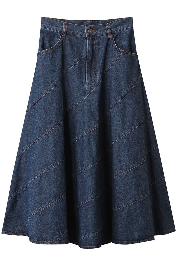【ミュベール/MUVEIL】のリボンバイアスデニムスカート インテリア・キッズ・メンズ・レディースファッション・服の通販 founy(ファニー) https://founy.com/ ファッション Fashion レディースファッション Ladies' Fashion Online スカート Skirt デニムスカート Denim Skirts 2025年 2025 2025-2026秋冬・A/W Aw/Autumn/Winter/Fw/Fall/2025-2026 クロップド Cropped デニム Denim フレア Flare ポケット Pocket リボン Ribbon A/W・秋冬 Aw・Autumn/Winter・Fw・Fall-Winter |ID: prp329100004574850 ipo3291000000032387312