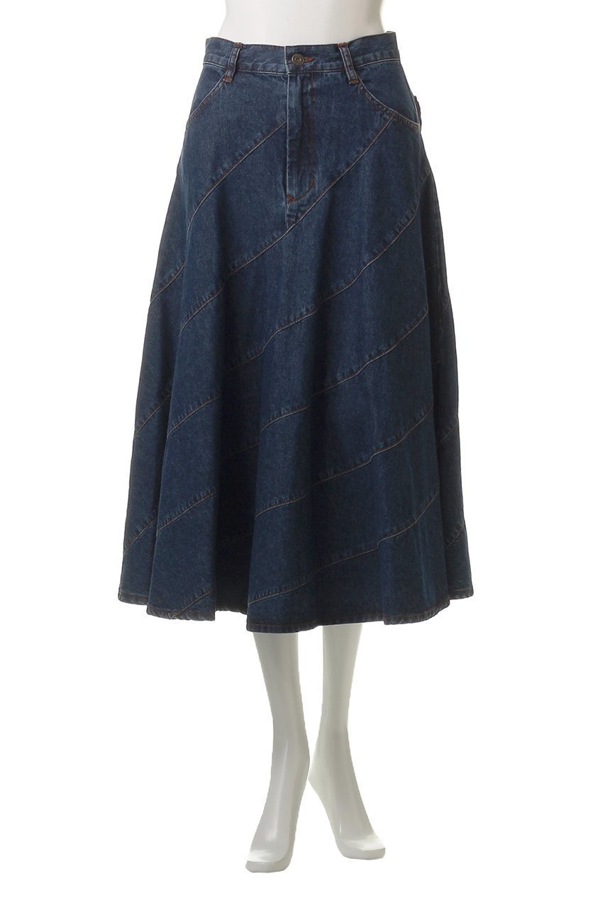 【ミュベール/MUVEIL】のリボンバイアスデニムスカート 人気、トレンドファッション・服の通販 founy(ファニー) 　ファッション　Fashion　レディースファッション　WOMEN　スカート　Skirt　デニムスカート　Denim Skirts　2025年　2025　クロップド　Cropped　デニム　Denim　フレア　Flare　ポケット　Pocket　リボン　Ribbon　A/W・秋冬　Aw・Autumn/Winter・Fw・Fall-Winter　other-2|ID: prp329100004574850 ipo3291000000032387313