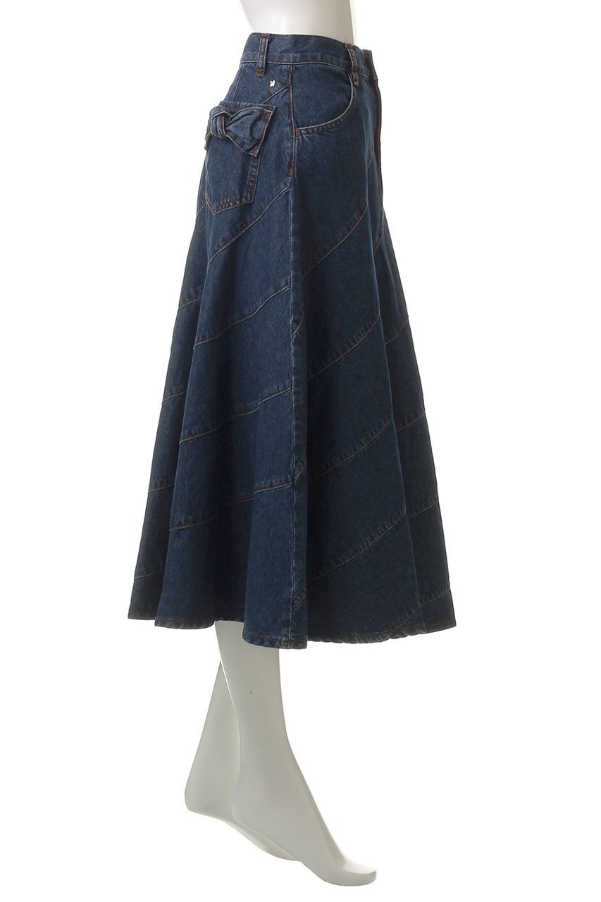 【ミュベール/MUVEIL】のリボンバイアスデニムスカート 人気、トレンドファッション・服の通販 founy(ファニー) 　ファッション　Fashion　レディースファッション　WOMEN　スカート　Skirt　デニムスカート　Denim Skirts　2025年　2025　クロップド　Cropped　デニム　Denim　フレア　Flare　ポケット　Pocket　リボン　Ribbon　A/W・秋冬　Aw・Autumn/Winter・Fw・Fall-Winter　other-3|ID: prp329100004574850 ipo3291000000032387314