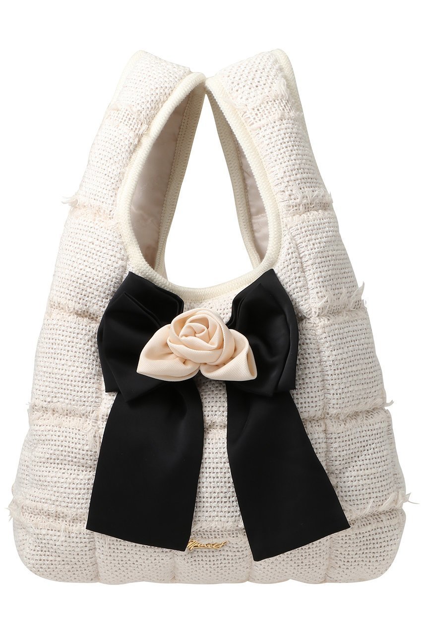 【ミュベール/MUVEIL】のローズコサージュバッグ インテリア・キッズ・メンズ・レディースファッション・服の通販 founy(ファニー) ファッション Fashion レディースファッション Fashion for Women バッグ Bags フォルム Silhouette, Form ポケット Pocket, Pocket Detail リップ Lip, Lip Motif リボン Ribbon, Bow A/W・秋冬 Autumn/Winter ホワイト|ID: prp329100004574852 ipo3291000000035102558