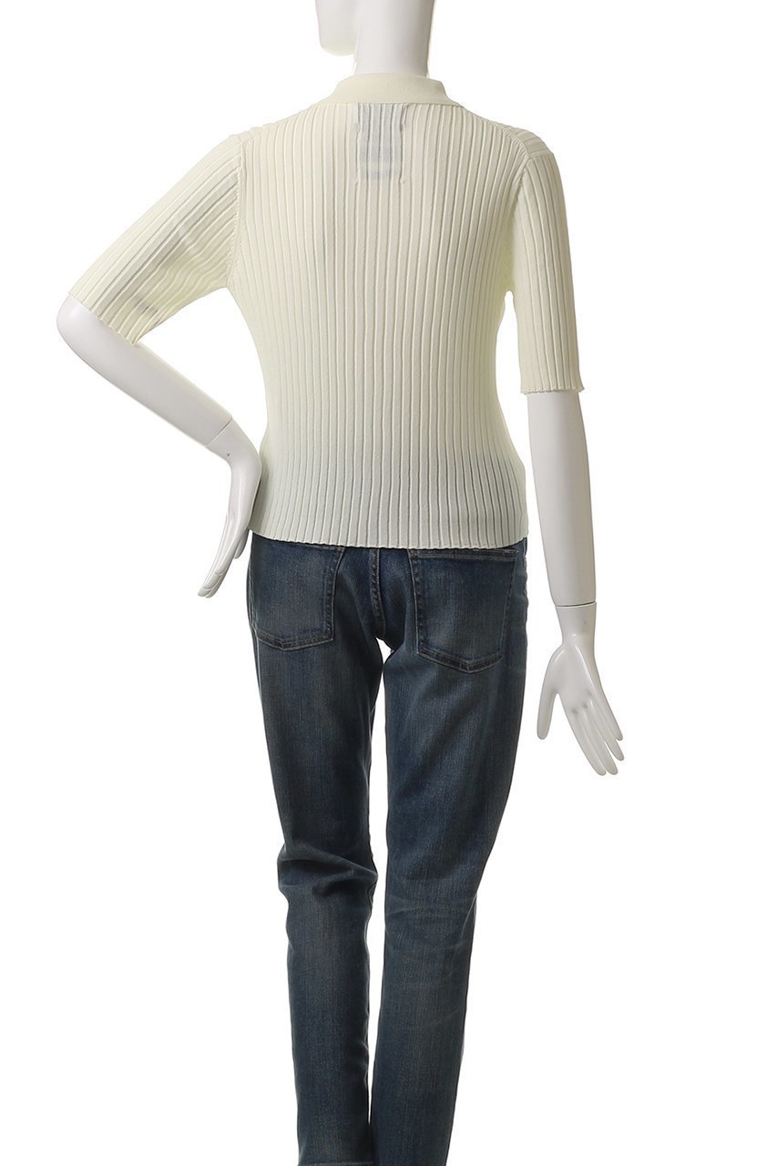 【ミュベール/MUVEIL】のリボン付きポロプルオーバー 人気、トレンドファッション・服の通販 founy(ファニー) 　ファッション　Fashion　レディースファッション　Fashion for Women　トップス・カットソー　Cut & Sew Tops　ニット　Knit Tops & Sweaters　カジュアルプルオーバー・ニットトップス　Pullovers & Knit Tops / Casual Pullovers　コンパクト　Compact, Small Size　サテン　Satin, Glossy Fabric　ハンド　Hand, Handmade　フロント　Front, Front Design　ボトム　Bottoms, Lower Wear　リボン　Ribbon, Bow　ワイドリブ　Wide Rib, Wide Ribbed Knit　other-4|ID: prp329100004575712 ipo3291000000035340795