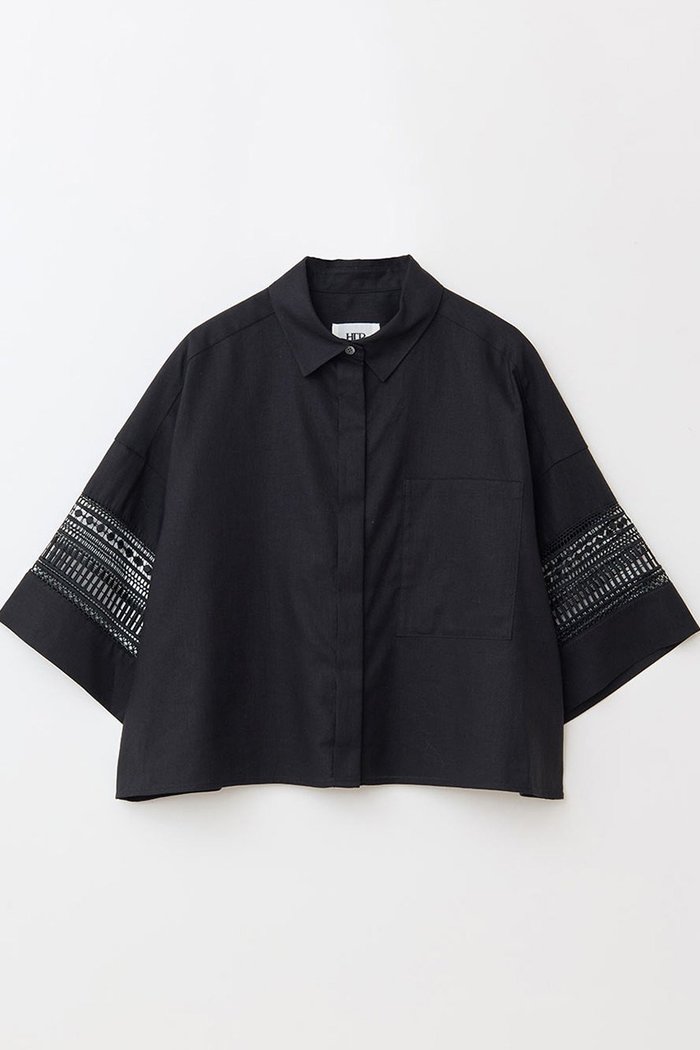【ハー/HER.】のレースコンビショートシャツ インテリア・キッズ・メンズ・レディースファッション・服の通販 founy(ファニー) https://founy.com/ ファッション Fashion レディースファッション Ladies' Fashion Online トップス・カットソー Tops/Tshirt シャツ/ブラウス Shirts/Blouses ショート Short スリーブ Sleeve リネン Linen レース Race ワイド Wide |ID: prp329100004575717 ipo3291000000032398921