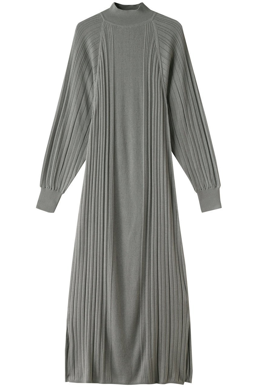 【ネテネ/NETENE】のFIKAランダムリブニットワンピース インテリア・キッズ・メンズ・レディースファッション・服の通販 founy(ファニー) 　ファッション　Fashion　レディースファッション　WOMEN　ワンピース　Dress　ニットワンピース　Knit Dresses　チュニック　Tunic　チュニック　Tunic　トレンド　Trend　ハイネック　High Neck　ロング　Long　再入荷　Restock/Back In Stock/Re Arrival　旅行　Travel　オリーブ|ID: prp329100004576597 ipo3291000000032412305