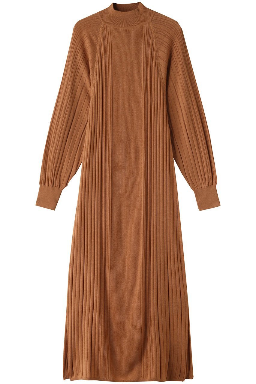 【ネテネ/NETENE】のFIKAランダムリブニットワンピース インテリア・キッズ・メンズ・レディースファッション・服の通販 founy(ファニー) 　ファッション　Fashion　レディースファッション　Fashion for Women　ワンピース　Dresses　ニットワンピース　Knit Dresses　チュニック　Tunic Tops & Dresses　チュニック　Tunic, Long Top　トレンド　Trend, Trending Now　ハイネック　High Neck, Mock Neck　ロング　Long, Long-Length　旅行　Travel　アンバー|ID: prp329100004576597 ipo3291000000034462794