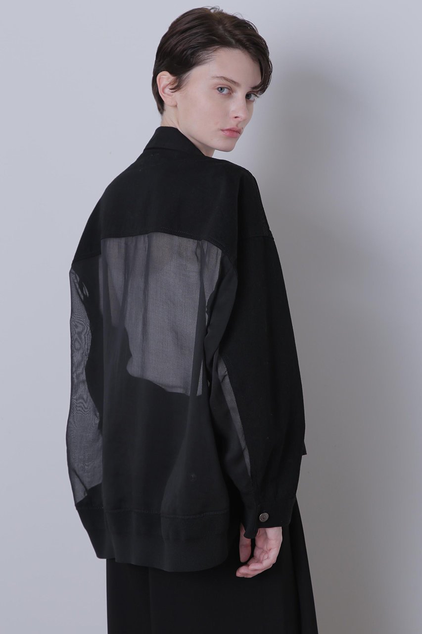 【ヒューエルミュージアム/hueLe Museum】の【STUMBLY】Denim Orgadany Combi Jacket 人気、トレンドファッション・服の通販 founy(ファニー) 　ファッション　Fashion　レディースファッション　Fashion for Women　アウター　Coat / Outerwear Collection　レディースジャケット・軽アウター　Jackets　オーガンジー　Organza Fabric　ジャケット　Jacket, Outerwear　デニム　Denim, Jeans Material　ドッキング　Docking, Mixed Material　バランス　Balance, Style Balance　ブルゾン　Blouson, Bomber Jacket　リメイク　Remake, Reconstructed　人気　Popular, Best Seller　今季　This Season, Current Season　再入荷　Restock / Back in Stock　定番　Standard, Basic Item　other-4|ID: prp329100004576612 ipo3291000000032812103