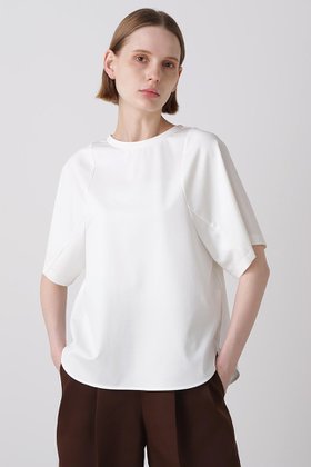 【ヒューエルミュージアム/hueLe Museum】の【hLM】ベアスムースカットソー 人気、トレンドファッション・服の通販 founy(ファニー) ファッション Fashion レディースファッション Fashion for Women トップス・カットソー Cut & Sew Tops シャツ・ブラウス・オフィスカジュアル Elegant Blouses & Button-Ups ロングTシャツ・Tシャツ Longline T-Shirts & Tees カットソー・ベーシックTシャツ Cut-and-Sewn Tops / Stretch Tees & Basics ショート Short, Short Length シンプル Simple, Minimal スリーブ Sleeve, Long Sleeve / Short Sleeve フレア Flare, Flared ベーシック Basic, Essential |ID:prp329100004576623