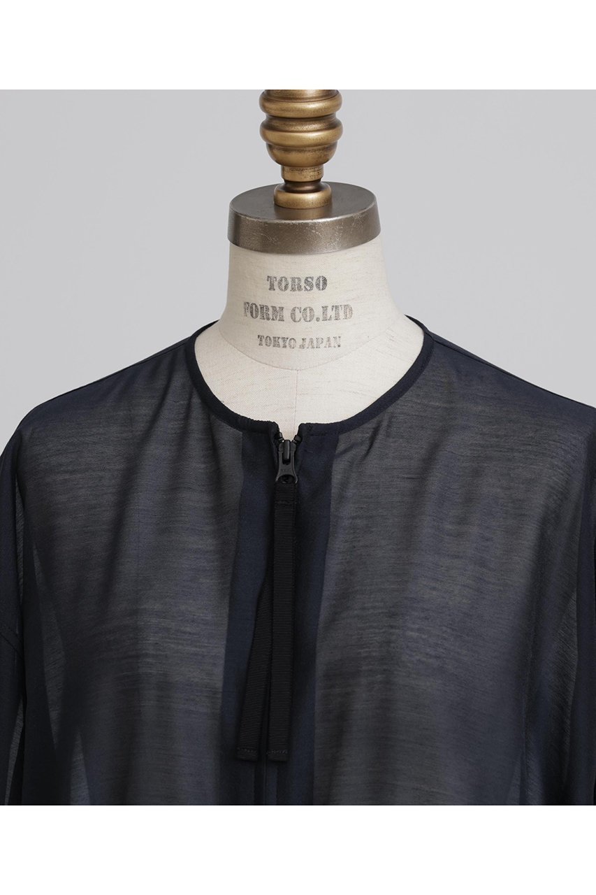 【ヒューエルミュージアム/hueLe Museum】の【hLM】シアーオーガンジーシャツジャケット 人気、トレンドファッション・服の通販 founy(ファニー) 　ファッション　Fashion　レディースファッション　Fashion for Women　アウター　Coat / Outerwear Collection　レディースジャケット・軽アウター　Jackets　オーガンジー　Organza Fabric　カーディガン　Cardigan, Knitwear　コンパクト　Compact, Small Size　ジップ　Zip, Zipper　ジャケット　Jacket, Outerwear　ドローストリング　Drawstring, Pull Cord　ブルゾン　Blouson, Bomber Jacket　エレガント 上品　Elegant　other-4|ID: prp329100004576625 ipo3291000000036922871