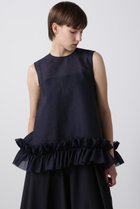 【ヒューエルミュージアム/hueLe Museum】の【hLM】シルキーオーガンジーブラウス 人気、トレンドファッション・服の通販 founy(ファニー) ファッション Fashion レディースファッション Fashion for Women トップス・カットソー Cut & Sew Tops キャミソール&ノースリーブ Camisoles & Sleeveless Tops シャツ・ブラウス・オフィスカジュアル Elegant Blouses & Button-Ups オーガンジー Organza Fabric ギャザー Gathered, Ruffled シアー Sheer, See-Through シルク Silk, 100% Silk シンプル Simple, Minimal ノースリーブ Sleeveless, No-Sleeve エレガント 上品 Elegant 軽量 Lightweight, Ultra Light thumbnail ネイビー|ID: prp329100004576629 ipo3291000000036393576