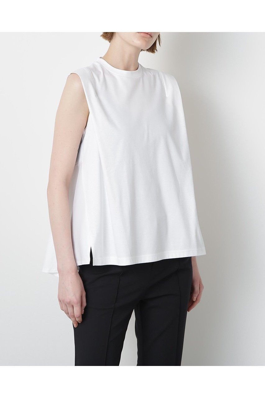 【ヒューエルミュージアム/hueLe Museum】の【STUMBLY】Back Peplum Jersey インテリア・キッズ・メンズ・レディースファッション・服の通販 founy(ファニー) 　ファッション　Fashion　レディースファッション　WOMEN　トップス・カットソー　Tops/Tshirt　キャミソール / ノースリーブ　No Sleeves　シャツ/ブラウス　Shirts/Blouses　ロング / Tシャツ　T-Shirts　カットソー　Cut and Sewn　キャミソール　Camisole　タンク　Tank　ノースリーブ　No Sleeve　ペプラム　Peplum　人気　Popularity　夏　Summer　定番　Standard　NEW・新作・新着・新入荷　New Arrivals　ホワイト|ID: prp329100004576630 ipo3291000000032412606