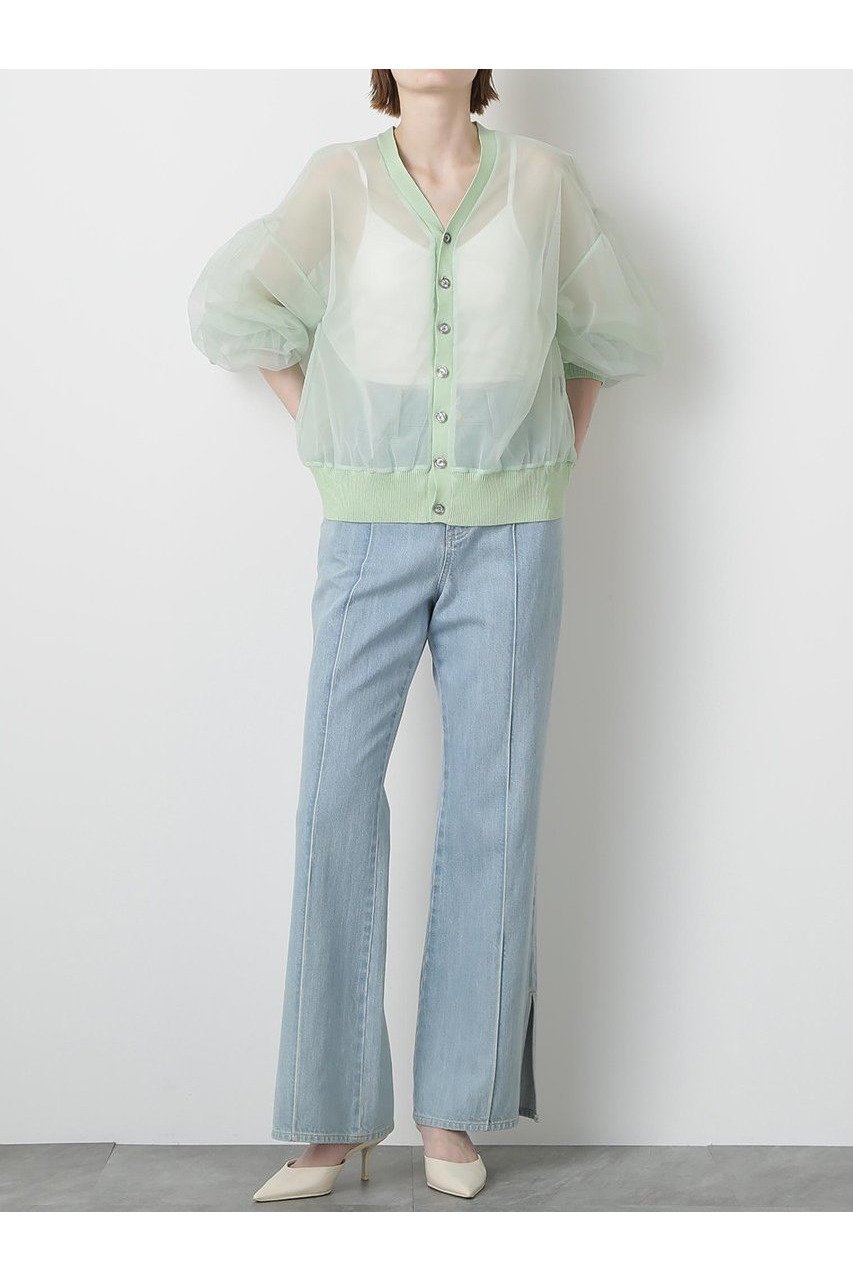 【ヒューエルミュージアム/hueLe Museum】の【STUMBLY】Tulle Organdy Cardigan Blouse 人気、トレンドファッション・服の通販 founy(ファニー) 　ファッション　Fashion　レディースファッション　WOMEN　トップス・カットソー　Tops/Tshirt　カーディガン　Cardigans　シャツ/ブラウス　Shirts/Blouses　オーガンジー　Organdy　カーディガン　Cardigan　ギャザー　Gather　シンプル　Simple　スリーブ　Sleeve　チュール　Tulle　ロング　Long　夏　Summer　NEW・新作・新着・新入荷　New Arrivals　春　Spring　S/S・春夏　Ss・Spring/Summer　other-2|ID: prp329100004576633 ipo3291000000032412624