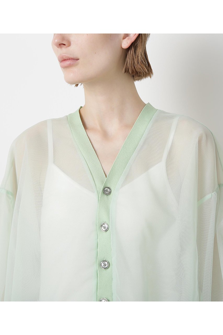 【ヒューエルミュージアム/hueLe Museum】の【STUMBLY】Tulle Organdy Cardigan Blouse 人気、トレンドファッション・服の通販 founy(ファニー) 　ファッション　Fashion　レディースファッション　WOMEN　トップス・カットソー　Tops/Tshirt　カーディガン　Cardigans　シャツ/ブラウス　Shirts/Blouses　オーガンジー　Organdy　カーディガン　Cardigan　ギャザー　Gather　シンプル　Simple　スリーブ　Sleeve　チュール　Tulle　ロング　Long　夏　Summer　NEW・新作・新着・新入荷　New Arrivals　春　Spring　S/S・春夏　Ss・Spring/Summer　other-5|ID: prp329100004576633 ipo3291000000032412627