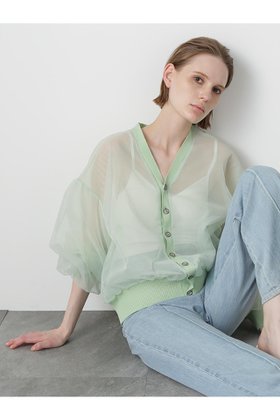 【ヒューエルミュージアム/hueLe Museum】の【STUMBLY】Tulle Organdy Cardigan Blouse 人気、トレンドファッション・服の通販 founy(ファニー) ファッション Fashion レディースファッション Ladies' Fashion Online トップス・カットソー Tops/Tshirt カーディガン Cardigans シャツ/ブラウス Shirts/Blouses オーガンジー Organdy カーディガン Cardigan ギャザー Gather シンプル Simple スリーブ Sleeve チュール Tulle ロング Long 夏 Summer 春 Spring S/S・春夏 Ss・Spring/Summer |ID:prp329100004576633