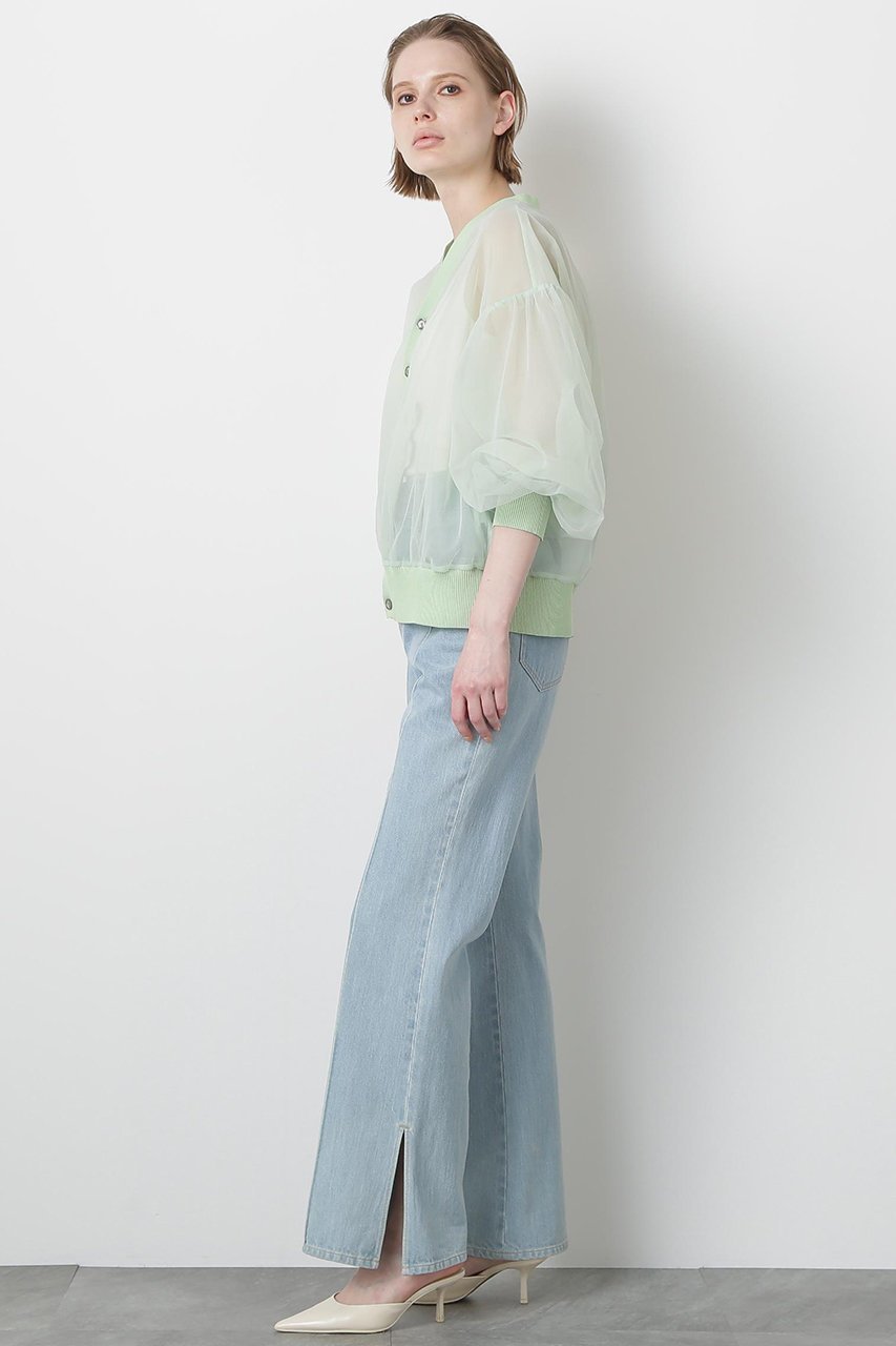 【ヒューエルミュージアム/hueLe Museum】の【STUMBLY】Tulle Organdy Cardigan Blouse 人気、トレンドファッション・服の通販 founy(ファニー) 　ファッション　Fashion　レディースファッション　Fashion for Women　トップス・カットソー　Cut & Sew Tops　カーディガン・羽織り　Layered Style Cardigans　シャツ・ブラウス・オフィスカジュアル　Elegant Blouses & Button-Ups　オーガンジー　Organza Fabric　カーディガン　Cardigan, Knitwear　ギャザー　Gathered, Ruffled　シンプル　Simple, Minimal　スリーブ　Sleeve, Long Sleeve / Short Sleeve　チュール　Tulip, Tulip Motif　ロング　Long, Long-Length　夏　Summer　春　Spring　S/S・春夏　SS, Spring/Summer, Warm Season　other-4|ID: prp329100004576633 ipo3291000000032812109