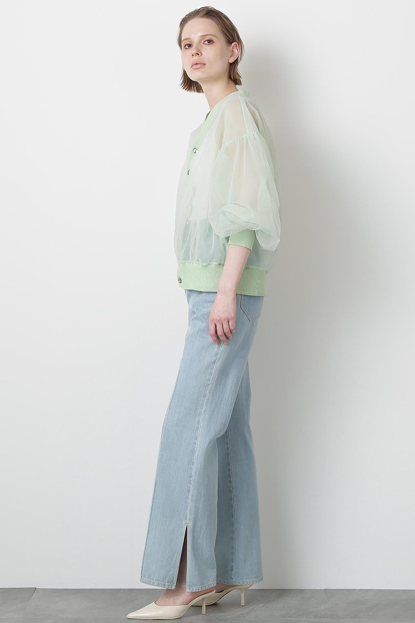 【ヒューエルミュージアム/hueLe Museum】の【STUMBLY】Tulle Organdy Cardigan Blouse 人気、トレンドファッション・服の通販 founy(ファニー) 　ファッション　Fashion　レディースファッション　Fashion for Women　トップス・カットソー　Cut & Sew Tops　カーディガン・羽織り　Layered Style Cardigans　シャツ・ブラウス・オフィスカジュアル　Elegant Blouses & Button-Ups　オーガンジー　Organza Fabric　カーディガン　Cardigan, Knitwear　ギャザー　Gathered, Ruffled　シンプル　Simple, Minimal　スリーブ　Sleeve, Long Sleeve / Short Sleeve　チュール　Tulip, Tulip Motif　ロング　Long, Long-Length　夏　Summer　春　Spring　S/S・春夏　SS, Spring/Summer, Warm Season　other-4|ID: prp329100004576633 ipo3291000000036393585