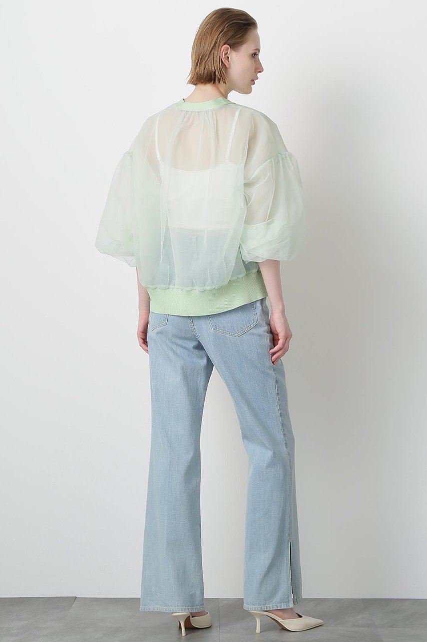 【ヒューエルミュージアム/hueLe Museum】の【STUMBLY】Tulle Organdy Cardigan Blouse 人気、トレンドファッション・服の通販 founy(ファニー) 　ファッション　Fashion　レディースファッション　Fashion for Women　トップス・カットソー　Cut & Sew Tops　カーディガン・羽織り　Layered Style Cardigans　シャツ・ブラウス・オフィスカジュアル　Elegant Blouses & Button-Ups　オーガンジー　Organza Fabric　カーディガン　Cardigan, Knitwear　ギャザー　Gathered, Ruffled　シンプル　Simple, Minimal　スリーブ　Sleeve, Long Sleeve / Short Sleeve　チュール　Tulip, Tulip Motif　ロング　Long, Long-Length　夏　Summer　春　Spring　S/S・春夏　SS, Spring/Summer, Warm Season　other-5|ID: prp329100004576633 ipo3291000000036393586