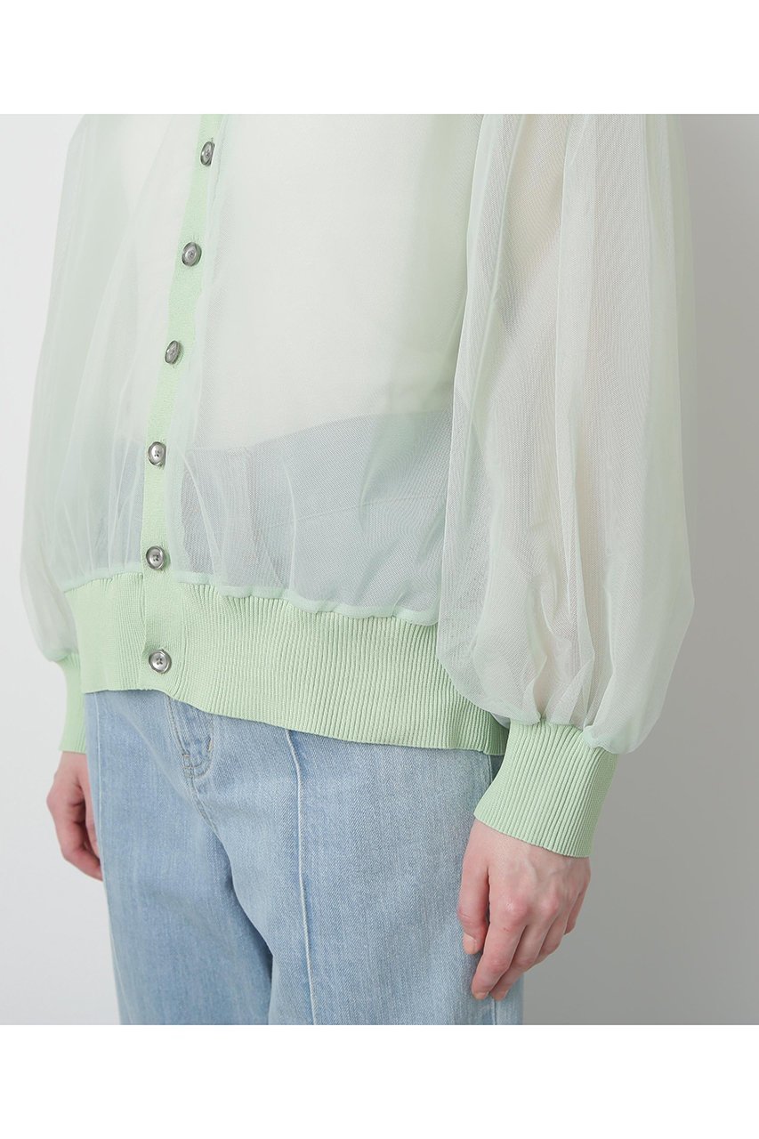 【ヒューエルミュージアム/hueLe Museum】の【STUMBLY】Tulle Organdy Cardigan Blouse 人気、トレンドファッション・服の通販 founy(ファニー) 　ファッション　Fashion　レディースファッション　Fashion for Women　トップス・カットソー　Cut & Sew Tops　カーディガン・羽織り　Layered Style Cardigans　シャツ・ブラウス・オフィスカジュアル　Elegant Blouses & Button-Ups　オーガンジー　Organza Fabric　カーディガン　Cardigan, Knitwear　ギャザー　Gathered, Ruffled　シンプル　Simple, Minimal　スリーブ　Sleeve, Long Sleeve / Short Sleeve　チュール　Tulip, Tulip Motif　ロング　Long, Long-Length　夏　Summer　春　Spring　S/S・春夏　SS, Spring/Summer, Warm Season　other-8|ID: prp329100004576633 ipo3291000000036393589