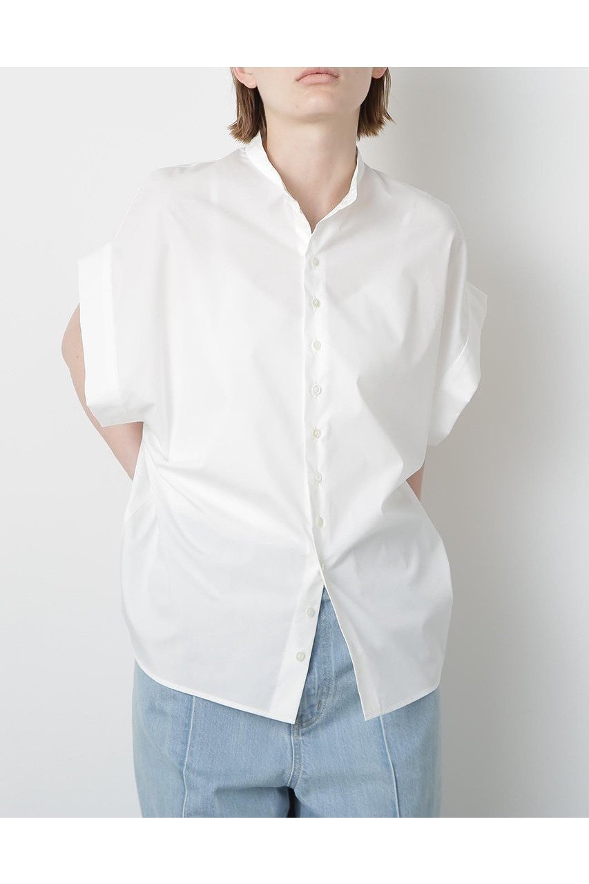 【ヒューエルミュージアム/hueLe Museum】の【STUMBLY】Big Cuff Blouse インテリア・キッズ・メンズ・レディースファッション・服の通販 founy(ファニー) 　ファッション　Fashion　レディースファッション　WOMEN　トップス・カットソー　Tops/Tshirt　シャツ/ブラウス　Shirts/Blouses　クール　Cool　ショート　Short　スリーブ　Sleeve　タイプライター　Typewriter　フロント　Front　エレガント 上品　Elegant　NEW・新作・新着・新入荷　New Arrivals　ホワイト|ID: prp329100004576635 ipo3291000000032412637