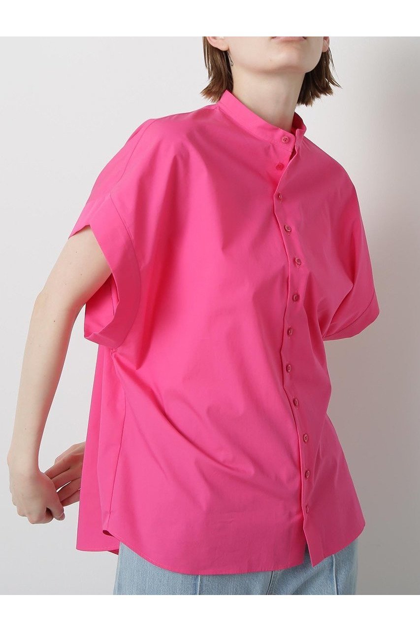 【ヒューエルミュージアム/hueLe Museum】の【STUMBLY】Big Cuff Blouse インテリア・キッズ・メンズ・レディースファッション・服の通販 founy(ファニー) 　ファッション　Fashion　レディースファッション　WOMEN　トップス・カットソー　Tops/Tshirt　シャツ/ブラウス　Shirts/Blouses　クール　Cool　ショート　Short　スリーブ　Sleeve　タイプライター　Typewriter　フロント　Front　エレガント 上品　Elegant　NEW・新作・新着・新入荷　New Arrivals　ピンク|ID: prp329100004576635 ipo3291000000032412638