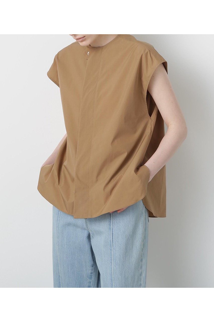 【ヒューエルミュージアム/hueLe Museum】の【STUMBLY】Roundneck Gilet Blouse インテリア・キッズ・メンズ・レディースファッション・服の通販 founy(ファニー) 　ファッション　Fashion　レディースファッション　WOMEN　アウター　Coat Outerwear　トップス・カットソー　Tops/Tshirt　シャツ/ブラウス　Shirts/Blouses　ベスト/ジレ　Gilets/Vests　ショート　Short　スリーブ　Sleeve　タフタ　Taffeta　フレンチ　French　フロント　Front　夏　Summer　NEW・新作・新着・新入荷　New Arrivals　ベージュ|ID: prp329100004576638 ipo3291000000032412660