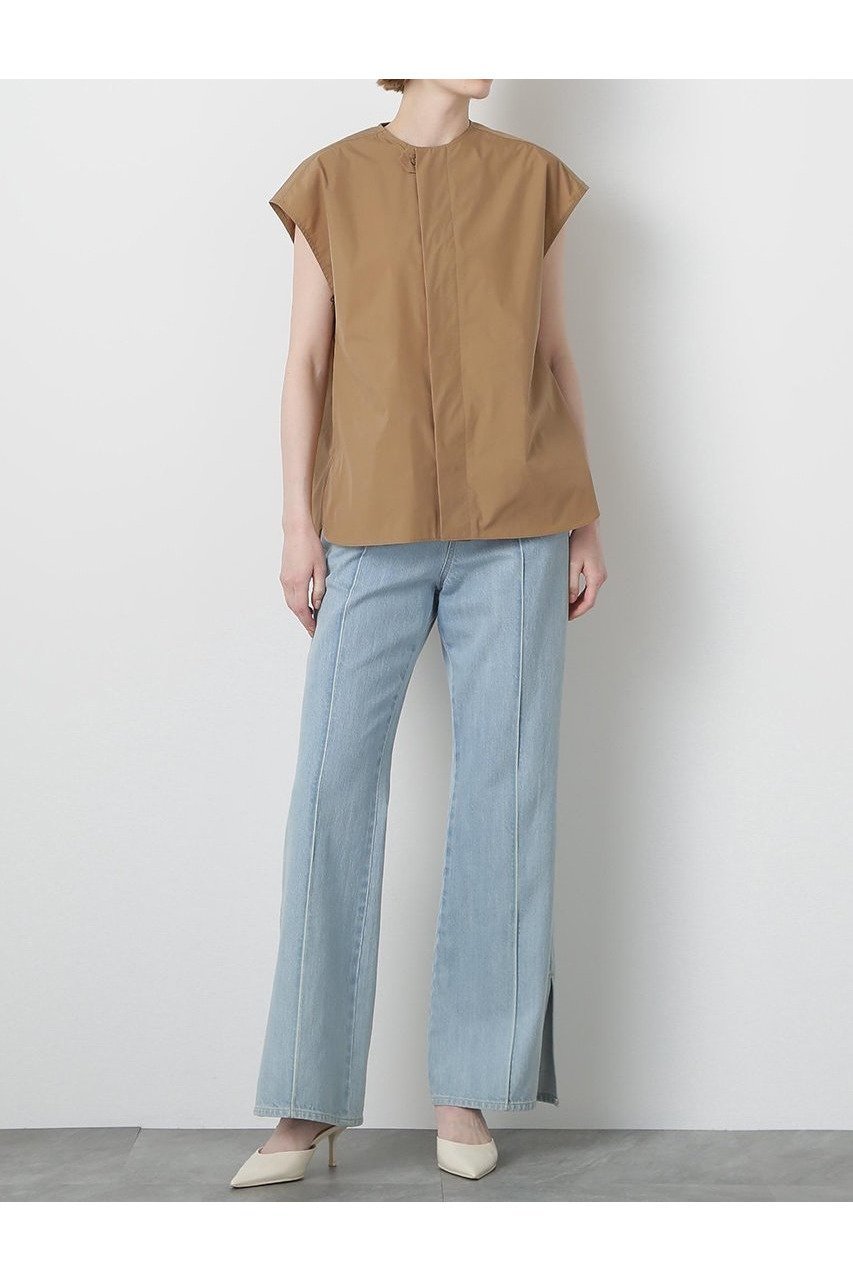 【ヒューエルミュージアム/hueLe Museum】の【STUMBLY】Roundneck Gilet Blouse 人気、トレンドファッション・服の通販 founy(ファニー) 　ファッション　Fashion　レディースファッション　WOMEN　アウター　Coat Outerwear　トップス・カットソー　Tops/Tshirt　シャツ/ブラウス　Shirts/Blouses　ベスト/ジレ　Gilets/Vests　ショート　Short　スリーブ　Sleeve　タフタ　Taffeta　フレンチ　French　フロント　Front　夏　Summer　NEW・新作・新着・新入荷　New Arrivals　other-2|ID: prp329100004576638 ipo3291000000032412661