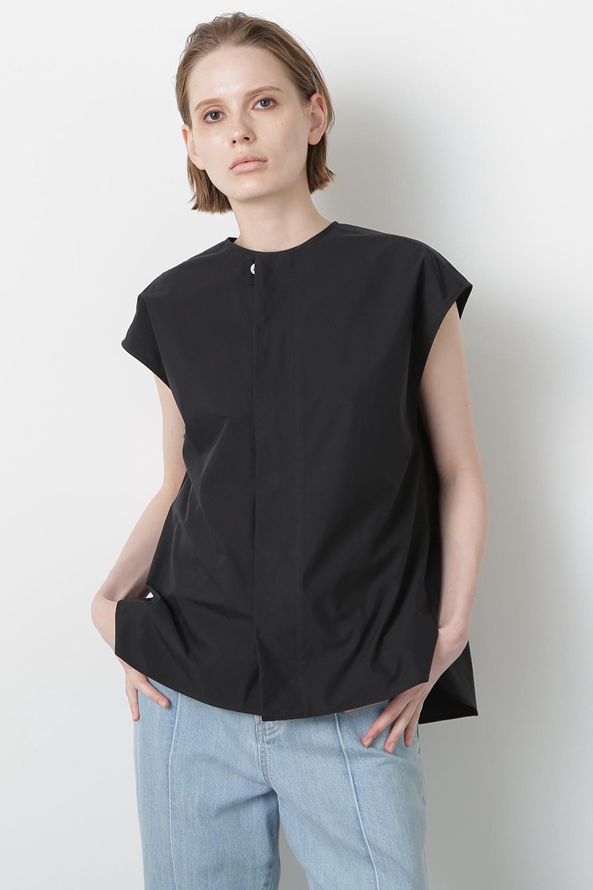 【ヒューエルミュージアム/hueLe Museum】の【STUMBLY】Roundneck Gilet Blouse 人気、トレンドファッション・服の通販 founy(ファニー) 　ファッション　Fashion　レディースファッション　Fashion for Women　アウター　Coat / Outerwear Collection　トップス・カットソー　Cut & Sew Tops　シャツ・ブラウス・オフィスカジュアル　Elegant Blouses & Button-Ups　ベスト&ジレ / 重ね着スタイル　Vests & Gilets　ショート　Short, Short Length　スリーブ　Sleeve, Long Sleeve / Short Sleeve　タフタ　Taffeta, Structured Fabric　フレンチ　French, French Style　フロント　Front, Front Design　夏　Summer　 other-1|ID: prp329100004576638 ipo3291000000032812124