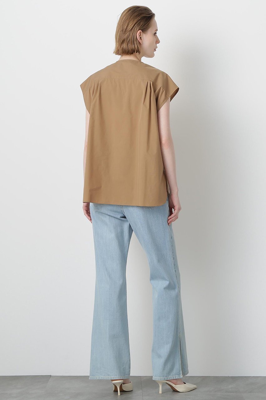 【ヒューエルミュージアム/hueLe Museum】の【STUMBLY】Roundneck Gilet Blouse 人気、トレンドファッション・服の通販 founy(ファニー) 　ファッション　Fashion　レディースファッション　Fashion for Women　アウター　Coat / Outerwear Collection　トップス・カットソー　Cut & Sew Tops　シャツ・ブラウス・オフィスカジュアル　Elegant Blouses & Button-Ups　ベスト&ジレ / 重ね着スタイル　Vests & Gilets　ショート　Short, Short Length　スリーブ　Sleeve, Long Sleeve / Short Sleeve　タフタ　Taffeta, Structured Fabric　フレンチ　French, French Style　フロント　Front, Front Design　夏　Summer　other-5|ID: prp329100004576638 ipo3291000000032812130