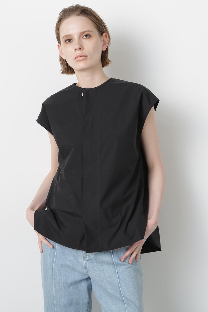 【ヒューエルミュージアム/hueLe Museum】の【STUMBLY】Roundneck Gilet Blouse インテリア・キッズ・メンズ・レディースファッション・服の通販 founy(ファニー) https://founy.com/ ファッション Fashion レディースファッション Fashion for Women アウター Coat / Outerwear Collection トップス・カットソー Cut & Sew Tops シャツ・ブラウス・オフィスカジュアル Elegant Blouses & Button-Ups ベスト&ジレ / 重ね着スタイル Vests & Gilets ショート Short, Short Length スリーブ Sleeve, Long Sleeve / Short Sleeve タフタ Taffeta, Structured Fabric フレンチ French, French Style フロント Front, Front Design 夏 Summer |ID: prp329100004576638 ipo3291000000036393600