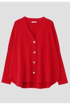 【ル フィル/LE PHIL】のオーバーサイズラウンドヘムカーデ 人気、トレンドファッション・服の通販 founy(ファニー) ファッション Fashion レディースファッション Fashion for Women トップス・カットソー Cut & Sew Tops ニット Knit Tops & Sweaters カーディガン・羽織り Layered Style Cardigans カーディガン Cardigan, Knitwear サークル Circle, Round Design シンプル Simple, Minimal スタンダード Standard, Basic フォルム Silhouette, Form ポンチョ Poncho, Cape Style thumbnail レッド|ID: prp329100004576641 ipo3291000000036034246