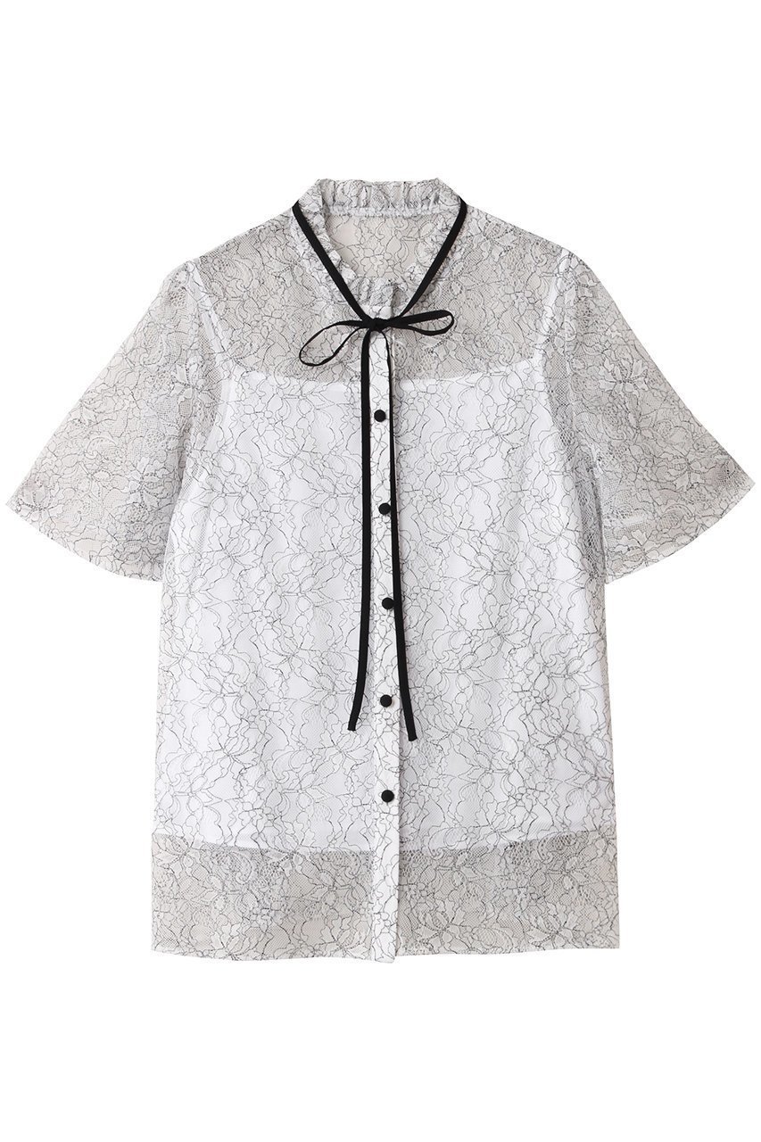 【アルアバイル/allureville】の【Loulou Willoughby】レースリボンフレアスリーブブラウス 人気、トレンドファッション・服の通販 founy(ファニー) 　ファッション　Fashion　レディースファッション　WOMEN　トップス・カットソー　Tops/Tshirt　シャツ/ブラウス　Shirts/Blouses　2025年　2025　ショート　Short　スリーブ　Sleeve　フェミニン　Feminine　フレア　Flare　フロント　Front　リボン　Ribbon　レース　Race　エレガント 上品　Elegant　夏　Summer　A/W・秋冬　Aw・Autumn/Winter・Fw・Fall-Winter　 other-1|ID: prp329100004576657 ipo3291000000032412814