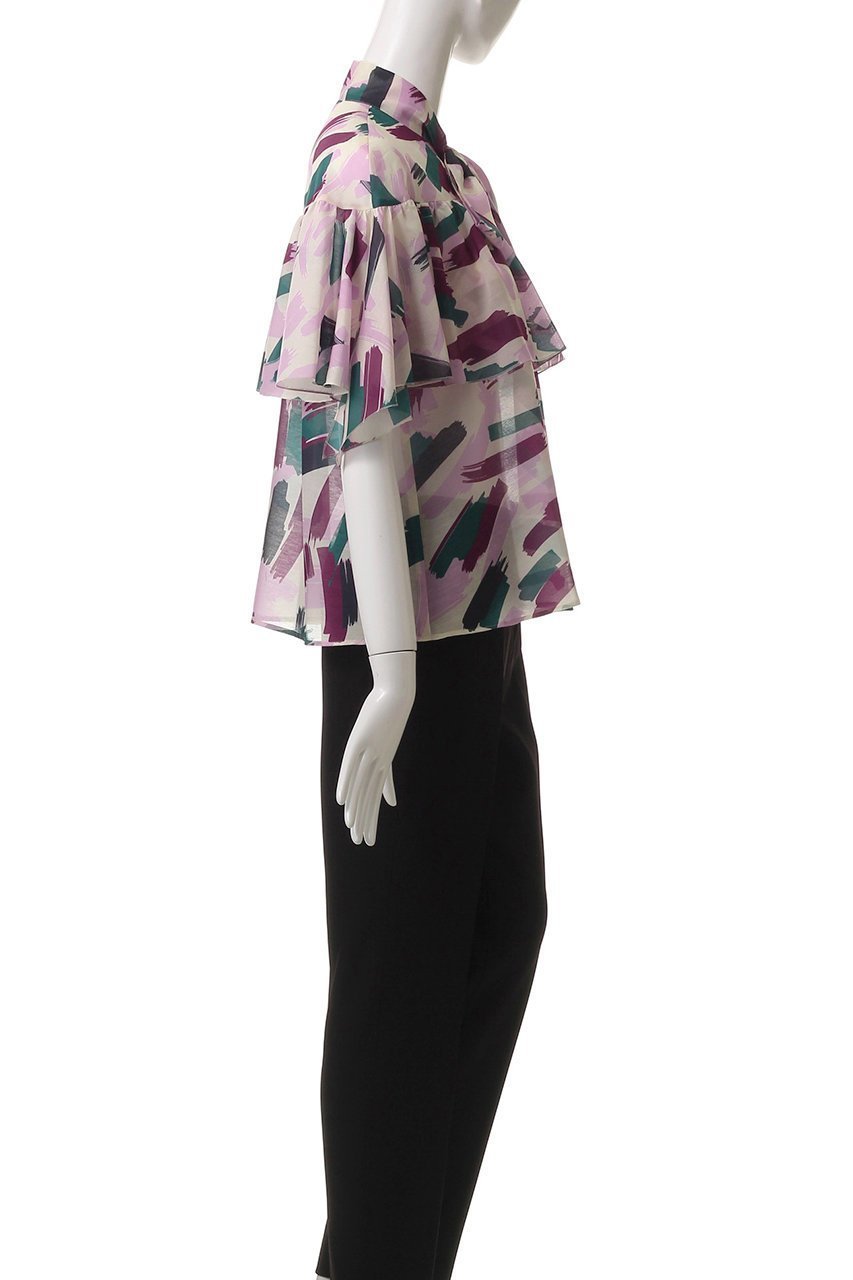 【アルアバイル/allureville】の【Loulou Willoughby】ブラッシュPTブラウス 人気、トレンドファッション・服の通販 founy(ファニー) 　ファッション　Fashion　レディースファッション　WOMEN　トップス・カットソー　Tops/Tshirt　シャツ/ブラウス　Shirts/Blouses　2025年　2025　ショート　Short　スリーブ　Sleeve　バランス　Balance　フリル　Frills　プリント　Print　ボトム　Bottom　A/W・秋冬　Aw・Autumn/Winter・Fw・Fall-Winter　other-3|ID: prp329100004576660 ipo3291000000032412838