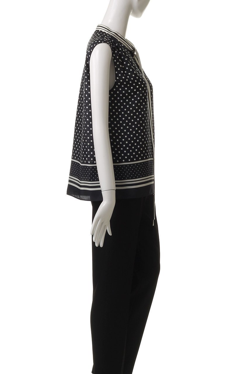 【アルアバイル/allureville】のパネルドットプリントボウタイブラウス 人気、トレンドファッション・服の通販 founy(ファニー) 　ファッション　Fashion　レディースファッション　Fashion for Women　トップス・カットソー　Cut & Sew Tops　キャミソール&ノースリーブ　Camisoles & Sleeveless Tops　シャツ・ブラウス・オフィスカジュアル　Elegant Blouses & Button-Ups　おすすめ　Recommended / Our Picks　ストライプ　Stripe, Striped Pattern　セットアップ　Set-Up, Coordinated Outfit　ドット　Polka Dot, Dot Pattern　ノースリーブ　Sleeveless, No-Sleeve　夏　Summer　other-3|ID: prp329100004576663 ipo3291000000035661276