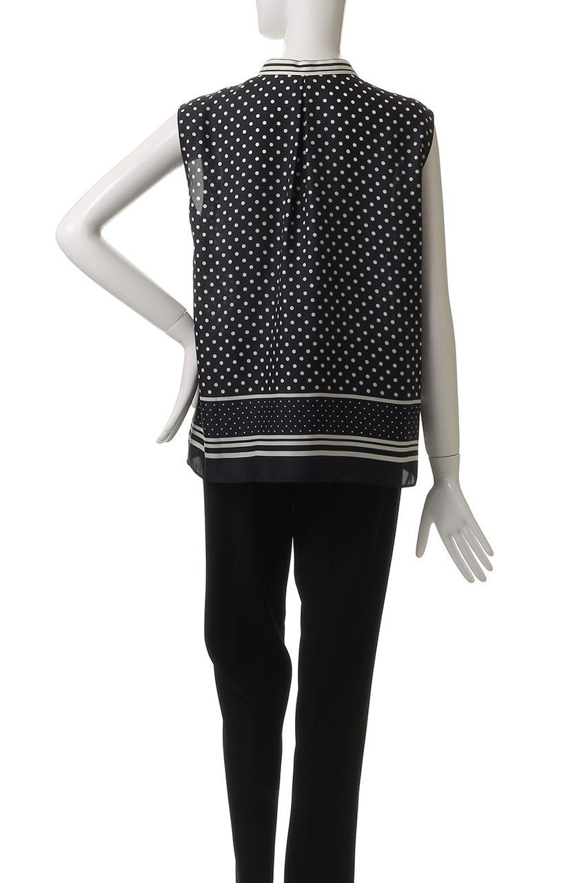 【アルアバイル/allureville】のパネルドットプリントボウタイブラウス 人気、トレンドファッション・服の通販 founy(ファニー) 　ファッション　Fashion　レディースファッション　Fashion for Women　トップス・カットソー　Cut & Sew Tops　キャミソール&ノースリーブ　Camisoles & Sleeveless Tops　シャツ・ブラウス・オフィスカジュアル　Elegant Blouses & Button-Ups　おすすめ　Recommended / Our Picks　ストライプ　Stripe, Striped Pattern　セットアップ　Set-Up, Coordinated Outfit　ドット　Polka Dot, Dot Pattern　ノースリーブ　Sleeveless, No-Sleeve　夏　Summer　other-4|ID: prp329100004576663 ipo3291000000035661277