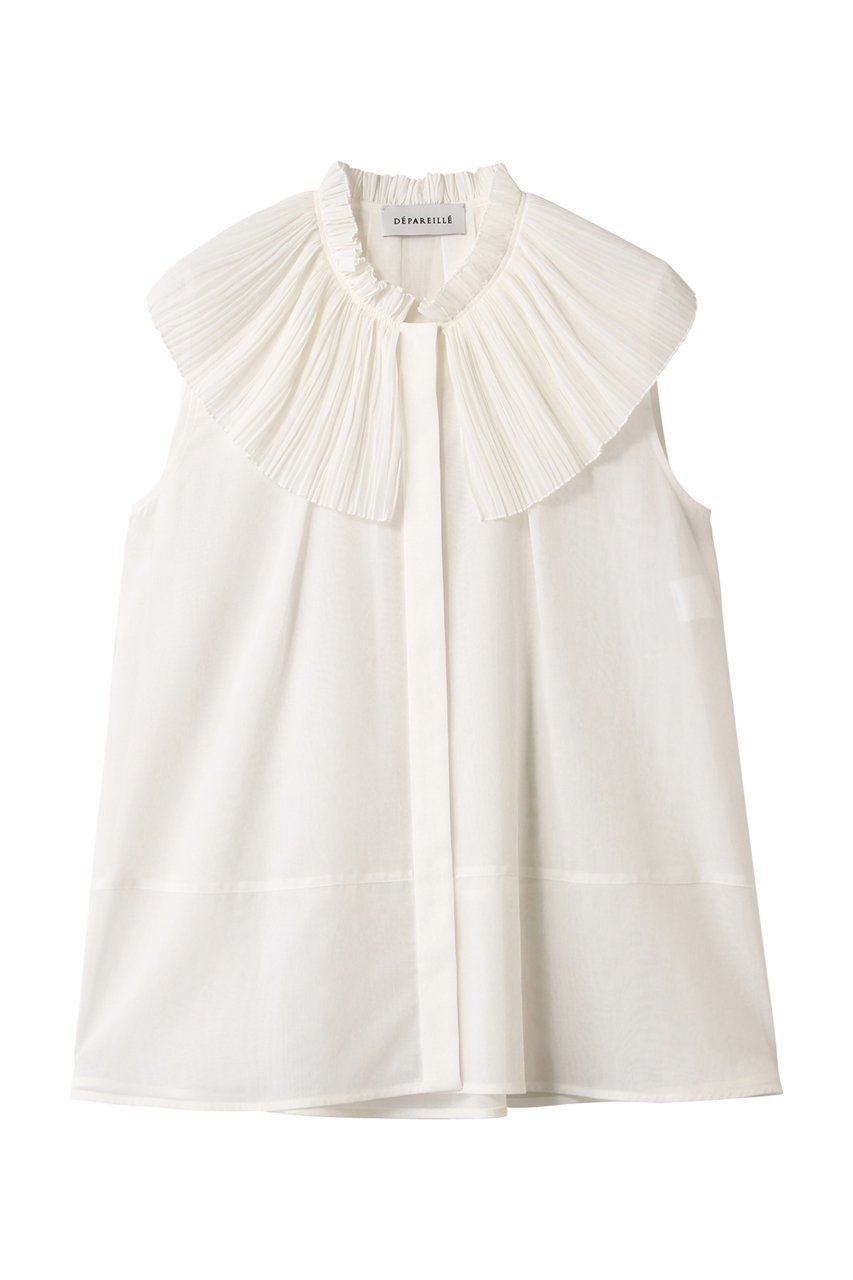 【デパリエ/DEPAREILLE】のVOILE PLEATS COLLAR ノースリーブブラウス 人気、トレンドファッション・服の通販 founy(ファニー) 　ファッション　Fashion　レディースファッション　WOMEN　トップス・カットソー　Tops/Tshirt　キャミソール / ノースリーブ　No Sleeves　シャツ/ブラウス　Shirts/Blouses　インナー　Inner　カーディガン　Cardigan　シアー　Sheer　ジャケット　Jacket　ノースリーブ　No Sleeve　プリーツ　Pleats　夏　Summer　NEW・新作・新着・新入荷　New Arrivals　 other-1|ID: prp329100004576698 ipo3291000000032413061