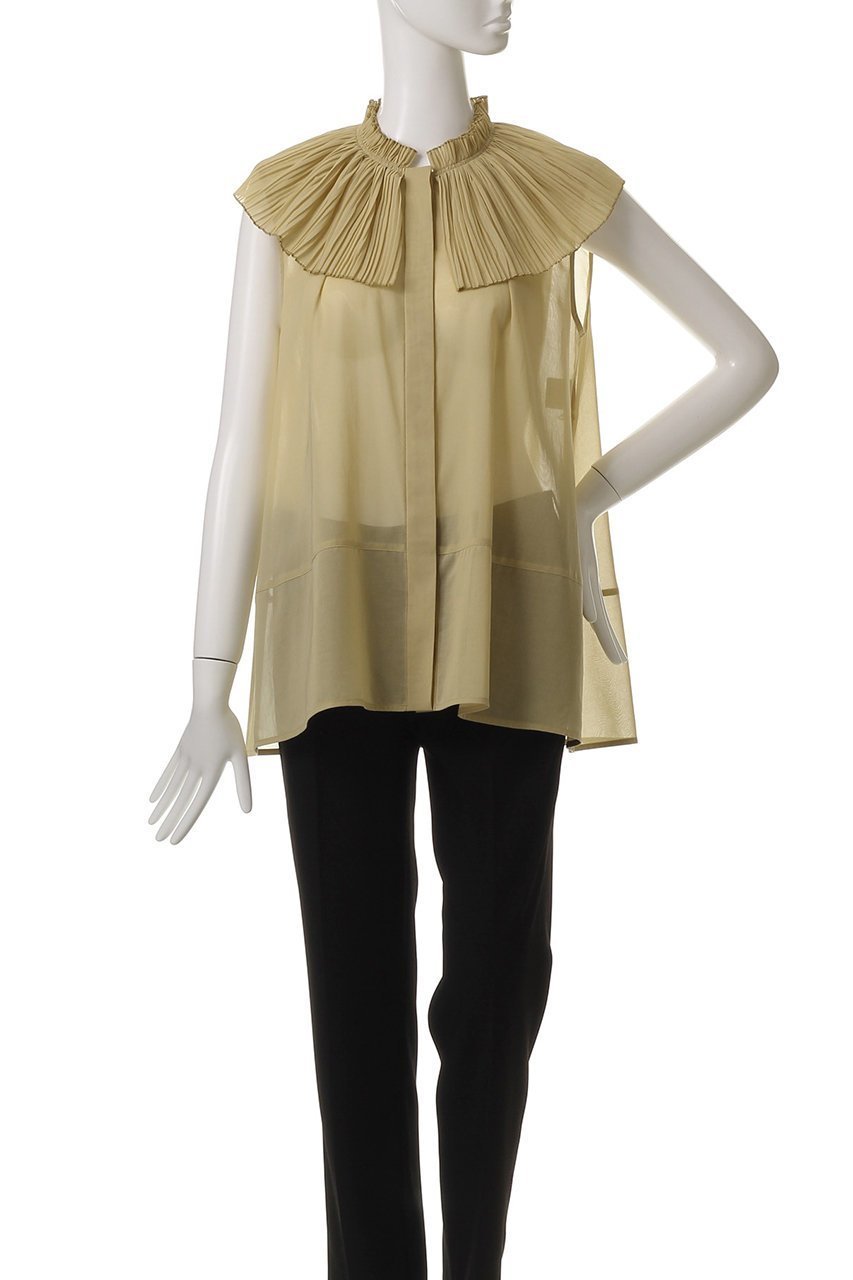 【デパリエ/DEPAREILLE】のVOILE PLEATS COLLAR ノースリーブブラウス 人気、トレンドファッション・服の通販 founy(ファニー) 　ファッション　Fashion　レディースファッション　WOMEN　トップス・カットソー　Tops/Tshirt　キャミソール / ノースリーブ　No Sleeves　シャツ/ブラウス　Shirts/Blouses　インナー　Inner　カーディガン　Cardigan　シアー　Sheer　ジャケット　Jacket　ノースリーブ　No Sleeve　プリーツ　Pleats　夏　Summer　NEW・新作・新着・新入荷　New Arrivals　other-2|ID: prp329100004576698 ipo3291000000032413065