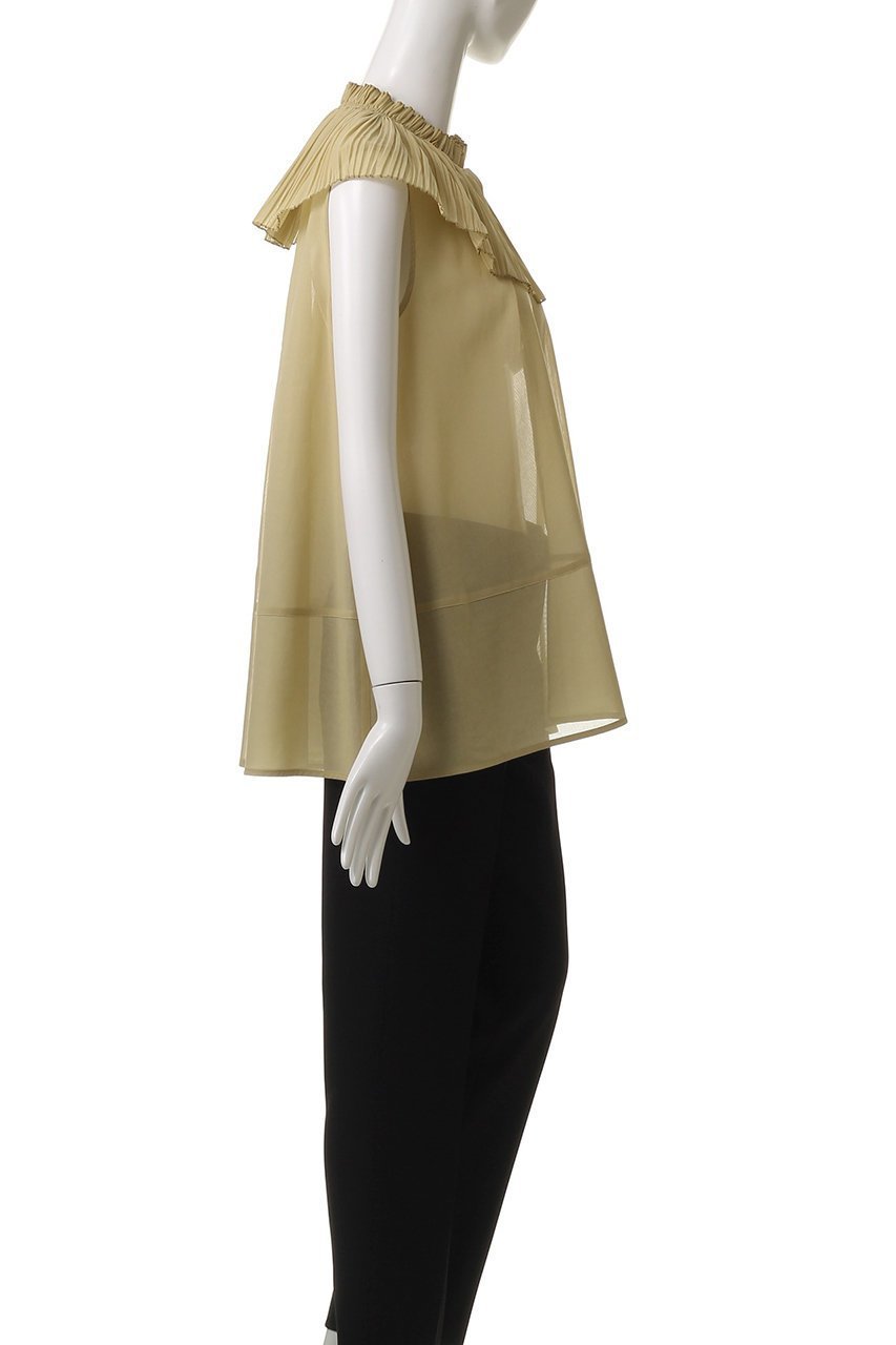 【デパリエ/DEPAREILLE】のVOILE PLEATS COLLAR ノースリーブブラウス 人気、トレンドファッション・服の通販 founy(ファニー) 　ファッション　Fashion　レディースファッション　WOMEN　トップス・カットソー　Tops/Tshirt　キャミソール / ノースリーブ　No Sleeves　シャツ/ブラウス　Shirts/Blouses　インナー　Inner　カーディガン　Cardigan　シアー　Sheer　ジャケット　Jacket　ノースリーブ　No Sleeve　プリーツ　Pleats　夏　Summer　NEW・新作・新着・新入荷　New Arrivals　other-3|ID: prp329100004576698 ipo3291000000032413066