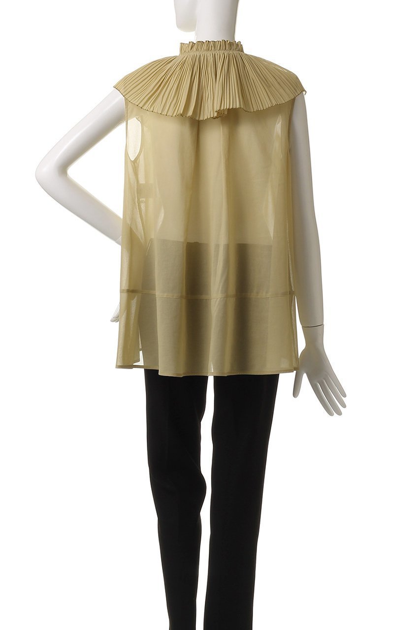 【デパリエ/DEPAREILLE】のVOILE PLEATS COLLAR ノースリーブブラウス 人気、トレンドファッション・服の通販 founy(ファニー) 　ファッション　Fashion　レディースファッション　WOMEN　トップス・カットソー　Tops/Tshirt　キャミソール / ノースリーブ　No Sleeves　シャツ/ブラウス　Shirts/Blouses　インナー　Inner　カーディガン　Cardigan　シアー　Sheer　ジャケット　Jacket　ノースリーブ　No Sleeve　プリーツ　Pleats　夏　Summer　NEW・新作・新着・新入荷　New Arrivals　other-4|ID: prp329100004576698 ipo3291000000032413067