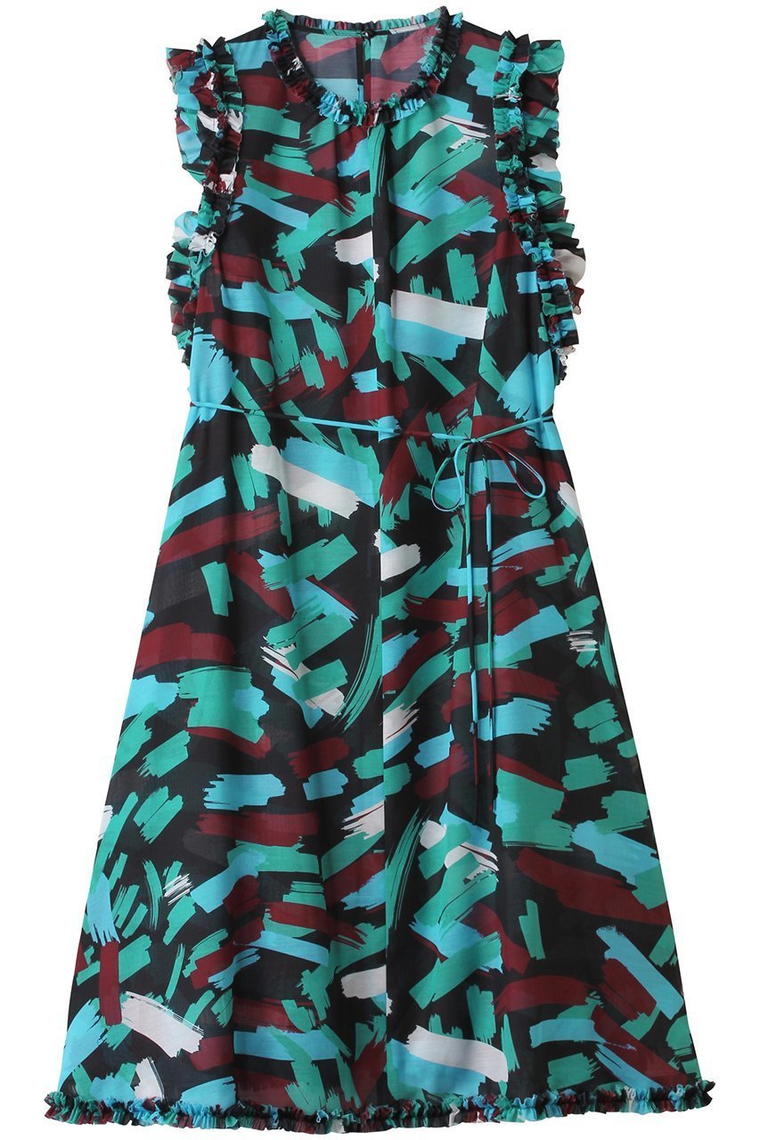 【アルアバイル/allureville】の【Loulou Willoughby】ブラッシュPTワンピース インテリア・キッズ・メンズ・レディースファッション・服の通販 founy(ファニー) 　ファッション　Fashion　レディースファッション　Fashion for Women　ワンピース　Dresses　チュニック　Tunic Tops & Dresses　チュニック　Tunic, Long Top　フェミニン　Feminine, Girly　フリル　Frill, Ruffle　リボン　Ribbon, Bow　ロング　Long, Long-Length　ブルー系|ID: prp329100004576705 ipo3291000000036178893