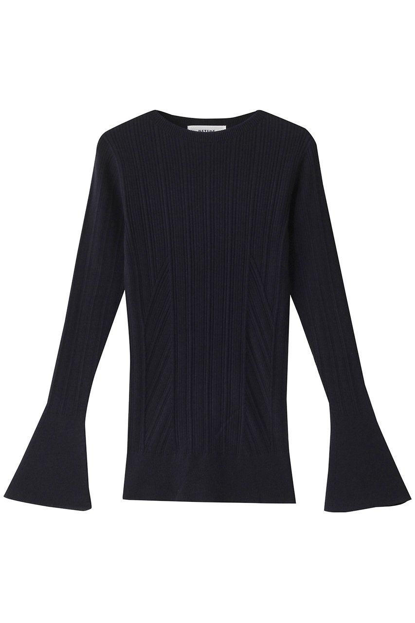 【ネテネ/NETENE】のFIKAランダムリブニット ロングフレアスリーブ インテリア・キッズ・メンズ・レディースファッション・服の通販 founy(ファニー) 　ファッション　Fashion　レディースファッション　WOMEN　トップス・カットソー　Tops/Tshirt　ニット　Knit Tops　シャツ/ブラウス　Shirts/Blouses　ロング / Tシャツ　T-Shirts　カットソー　Cut and Sewn　インナー　Inner　シンプル　Simple　スリーブ　Sleeve　フレア　Flare　フロント　Front　リブニット　Rib Knit　ロング　Long　ディープシー|ID: prp329100004576708 ipo3291000000032413143