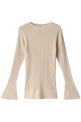 【ネテネ/NETENE】のFIKAランダムリブニット ロングフレアスリーブ 人気、トレンドファッション・服の通販 founy(ファニー) ファッション Fashion レディースファッション Fashion for Women トップス・カットソー Cut & Sew Tops ニット Knit Tops & Sweaters シャツ・ブラウス・オフィスカジュアル Elegant Blouses & Button-Ups ロングTシャツ・Tシャツ Longline T-Shirts & Tees カットソー・ベーシックTシャツ Cut-and-Sewn Tops / Stretch Tees & Basics インナー Innerwear シンプル Simple, Minimal スリーブ Sleeve, Long Sleeve / Short Sleeve フレア Flare, Flared フロント Front, Front Design リブニット Rib Knit, Ribbed Knit ロング Long, Long-Length |ID:prp329100004576708