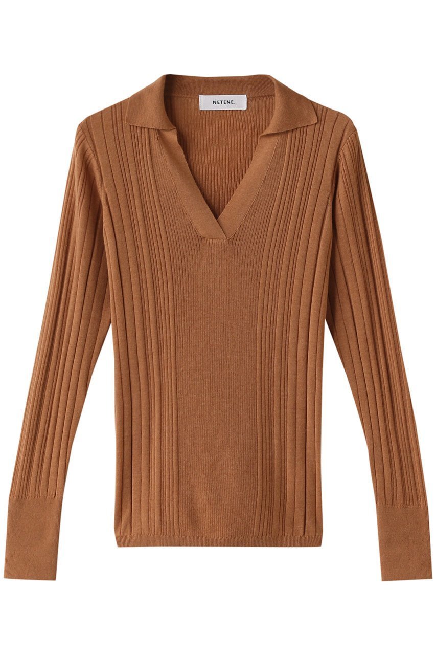 【ネテネ/NETENE】のFIKAランダムリブニットポロ インテリア・キッズ・メンズ・レディースファッション・服の通販 founy(ファニー) 　ファッション　Fashion　レディースファッション　WOMEN　トップス・カットソー　Tops/Tshirt　ニット　Knit Tops　プルオーバー　Pullover　インナー　Inner　ランダム　Random　リブニット　Rib Knit　リラックス　Relax　再入荷　Restock/Back In Stock/Re Arrival　アンバー|ID: prp329100004576710 ipo3291000000032413165