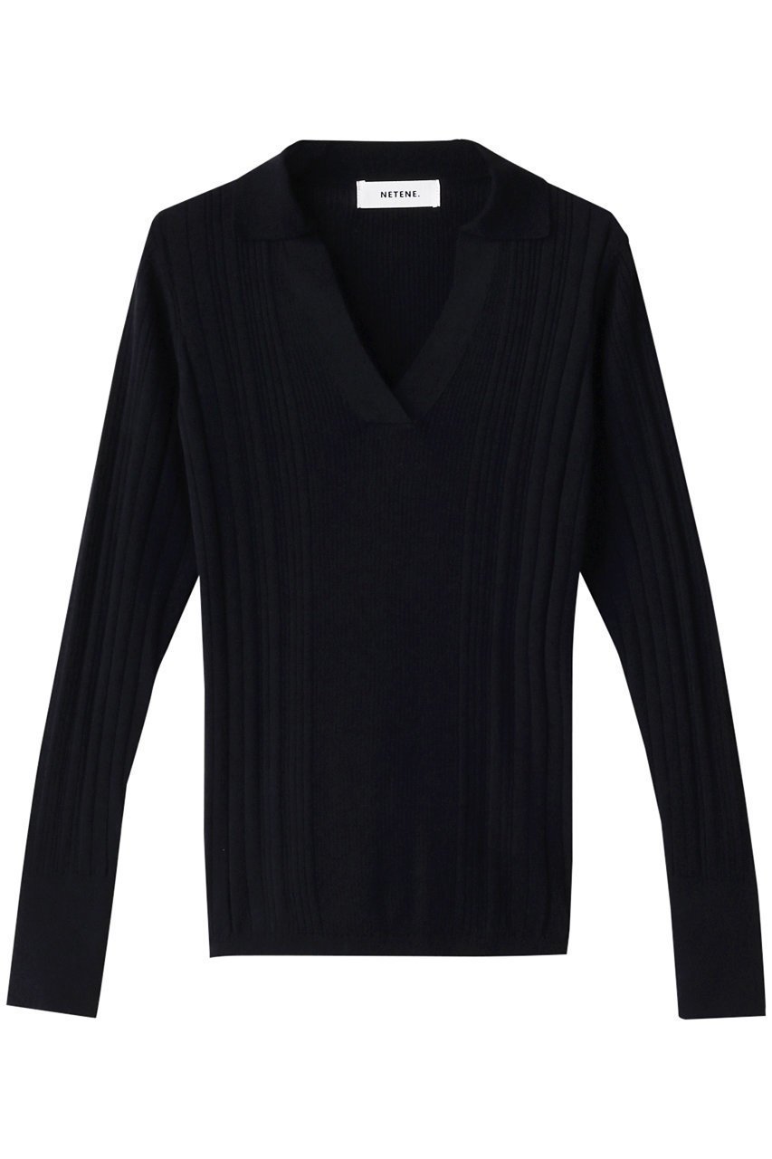【ネテネ/NETENE】のFIKAランダムリブニットポロ インテリア・キッズ・メンズ・レディースファッション・服の通販 founy(ファニー) 　ファッション　Fashion　レディースファッション　WOMEN　トップス・カットソー　Tops/Tshirt　ニット　Knit Tops　プルオーバー　Pullover　インナー　Inner　ランダム　Random　リブニット　Rib Knit　リラックス　Relax　再入荷　Restock/Back In Stock/Re Arrival　ディープシー|ID: prp329100004576710 ipo3291000000032413166