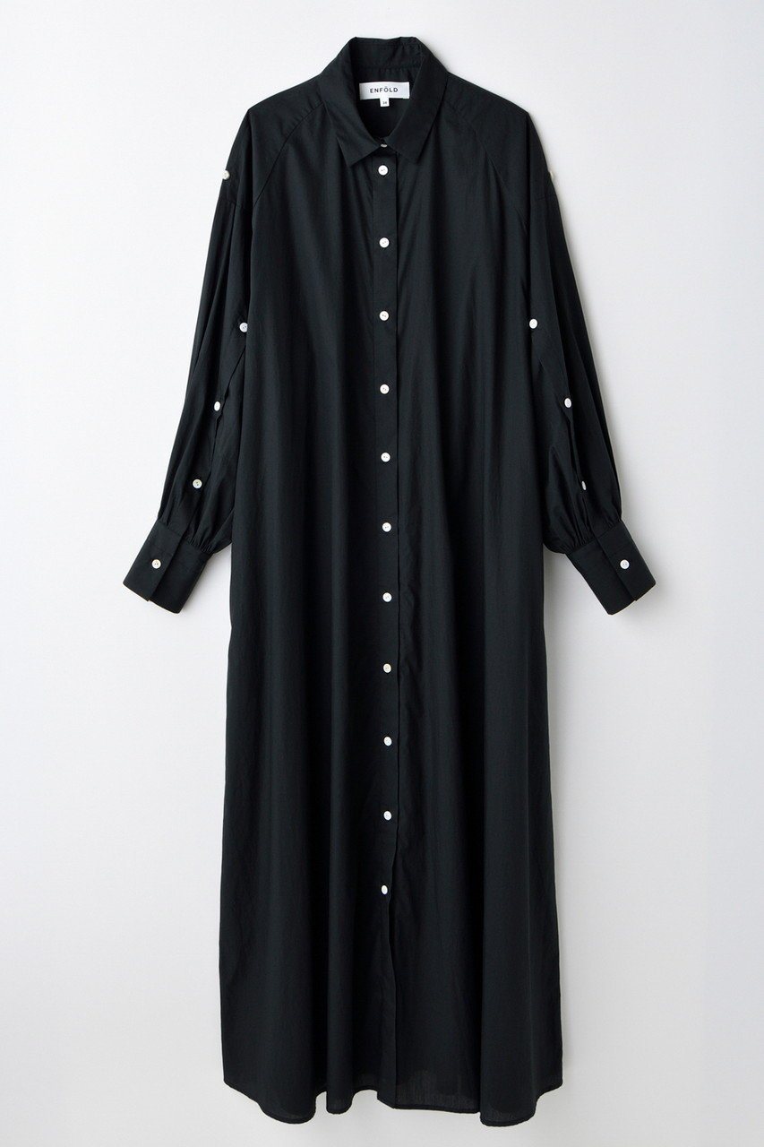 【エンフォルド/ENFOLD】のA-LINE DRESS/ドレス・ワンピース インテリア・キッズ・メンズ・レディースファッション・服の通販 founy(ファニー) 　ファッション　Fashion　レディースファッション　Ladies' Fashion Online　ワンピース　Dress　ドレス　Party Dresses　チュニック　Tunic　Aラインワンピース　A-line Dress　おすすめ　Recommend　カフス　Cuffs　チュニック　Tunic　ドレス　Dress　ヨーク　Yoke　ロング　Long　NEW・新作・新着・新入荷　New Arrivals　長袖　Long Sleeve　ブラック|ID: prp329100004577593 ipo3291000000032423456