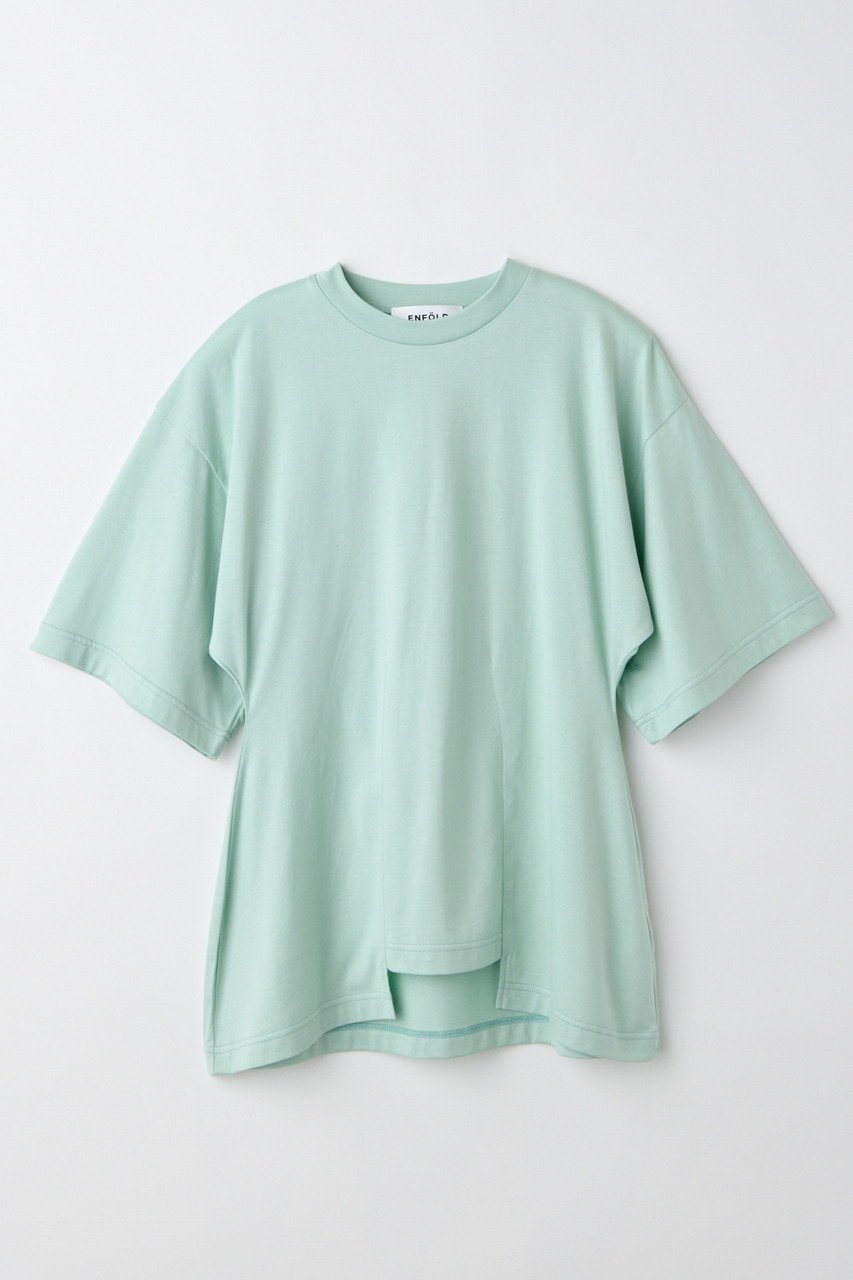 【エンフォルド/ENFOLD】のSHAPE T-SHIRT/Tシャツ インテリア・キッズ・メンズ・レディースファッション・服の通販 founy(ファニー) 　ファッション　Fashion　レディースファッション　Ladies' Fashion Online　トップス・カットソー　Tops/Tshirt　シャツ/ブラウス　Shirts/Blouses　ロング / Tシャツ　T-Shirts　カットソー　Cut and Sewn　シェイプ　Shape　ショート　Short　スリーブ　Sleeve　リラックス　Relax　エレガント 上品　Elegant　再入荷　Restock/Back In Stock/Re Arrival　ライトグリーン|ID: prp329100004577598 ipo3291000000032423480