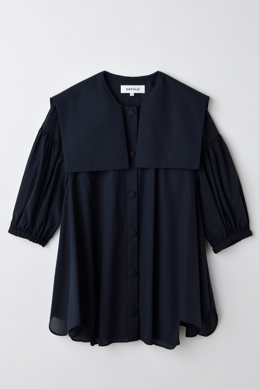 【エンフォルド/ENFOLD】のSAILOR-COLOR BLOUSE/ブラウス インテリア・キッズ・メンズ・レディースファッション・服の通販 founy(ファニー) 　ファッション　Fashion　レディースファッション　Ladies' Fashion Online　トップス・カットソー　Tops/Tshirt　シャツ/ブラウス　Shirts/Blouses　おすすめ　Recommend　クラシカル　Classical　ショート　Short　スクエア　Square　スリーブ　Sleeve　セットアップ　Set Up　フレア　Flare　エレガント 上品　Elegant　再入荷　Restock/Back In Stock/Re Arrival　ネイビー|ID: prp329100004577599 ipo3291000000032423485