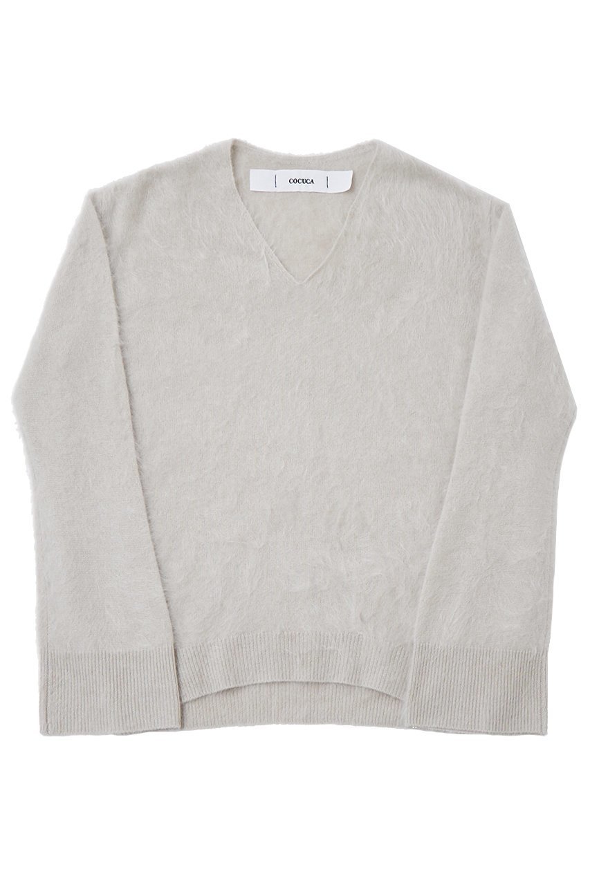 【ザ ストア バイ シー/THE STORE by C】のカシミヤファーVプルオーバー インテリア・キッズ・メンズ・レディースファッション・服の通販 founy(ファニー) 　ファッション　Fashion　レディースファッション　Ladies' Fashion Online　トップス・カットソー　Tops/Tshirt　ニット　Knit Tops　プルオーバー　Pullover　カシミヤ　Cashmere　シンプル　Simple　ダブル　Double　フロント　Front　エレガント 上品　Elegant　ベージュ|ID: prp329100004577658 ipo3291000000032423923