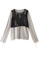【プランク プロジェクト/PRANK PROJECT】のメッシュレイヤードトップ / Mesh Layered Top 人気、トレンドファッション・服の通販 founy(ファニー) ファッション Fashion レディースファッション WOMEN トップス・カットソー Tops/Tshirt シャツ/ブラウス Shirts/Blouses ロング / Tシャツ T-Shirts カットソー Cut and Sewn カットソー Cut And Sew スリーブ Sleeve ダメージ Damage メッシュ Mesh ロング Long |ID:prp329100004577671
